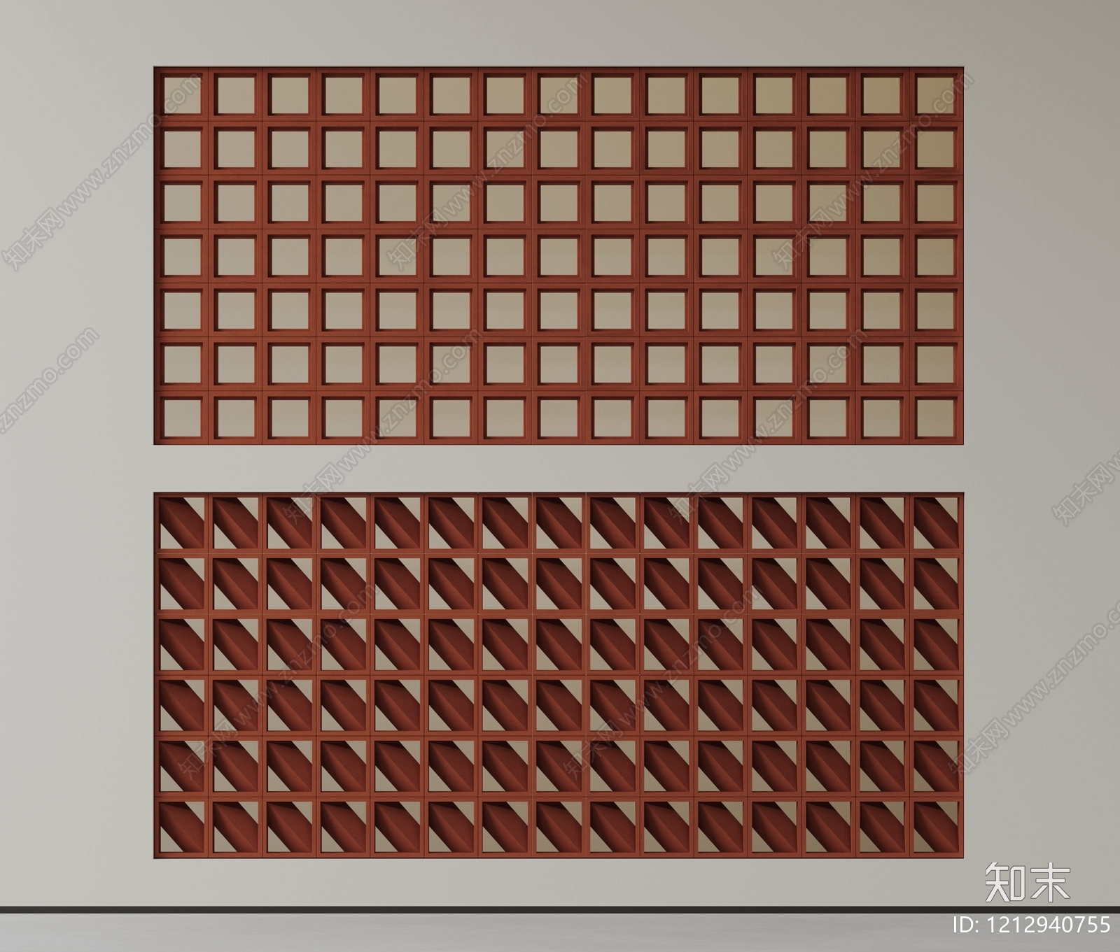 新中式隔断3D模型下载【ID:1212940755】
