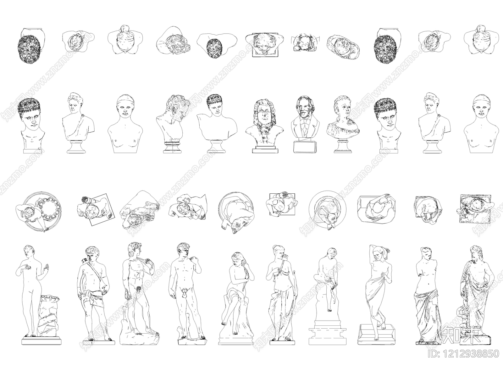 现代雕塑施工图下载【ID:1212938850】