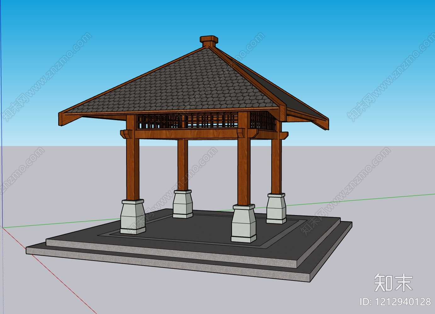 新中式小公建SU模型下载【ID:1212940128】