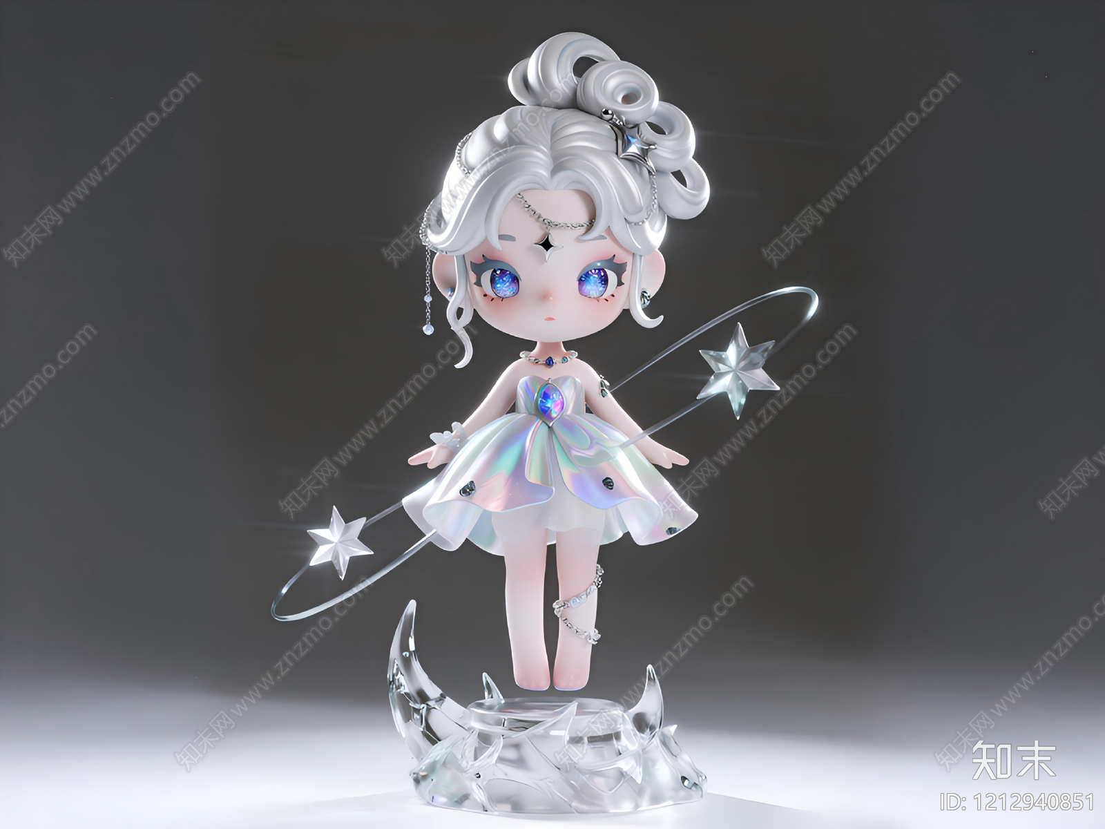 梦幻卡通雕塑摆件3D模型下载【ID:1212940851】