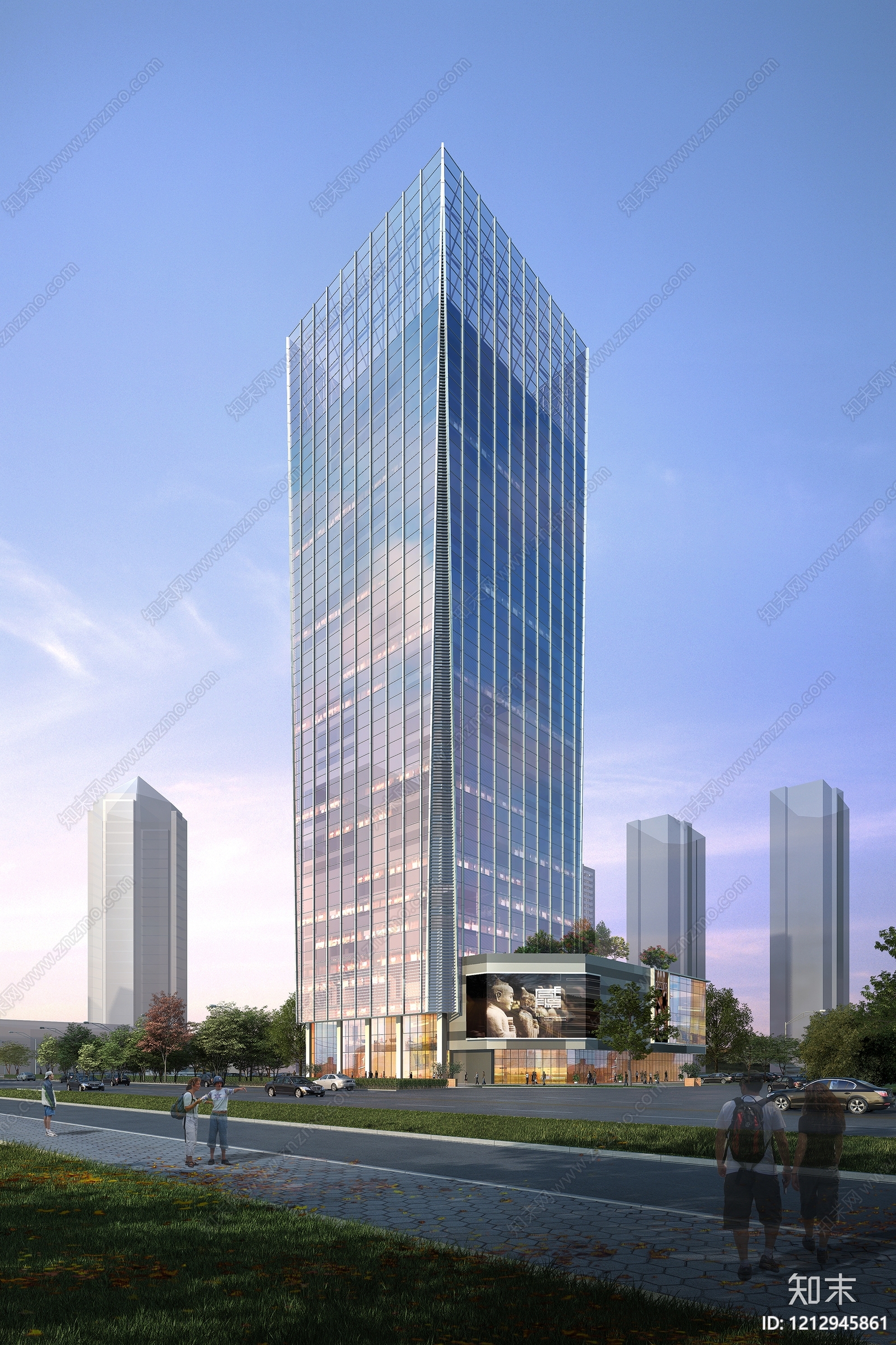 现代主义写字楼3D模型下载【ID:1212945861】