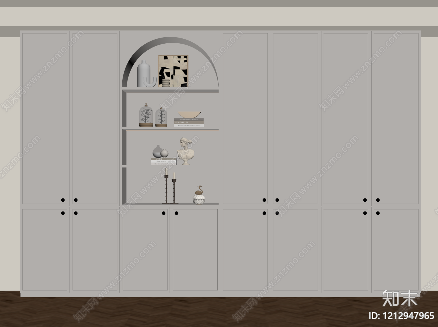 奶油风衣柜SU模型下载【ID:1212947965】