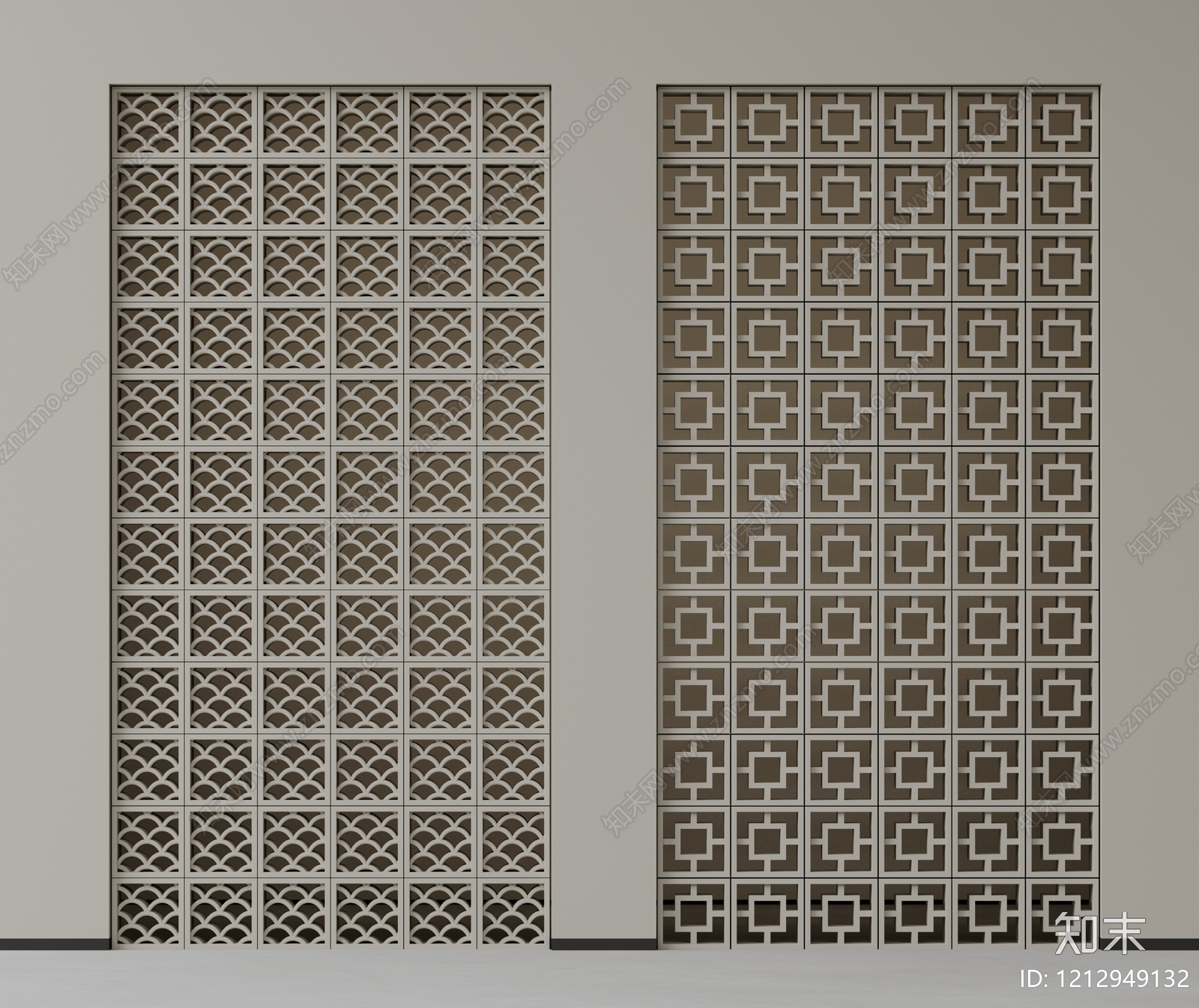新中式隔断3D模型下载【ID:1212949132】