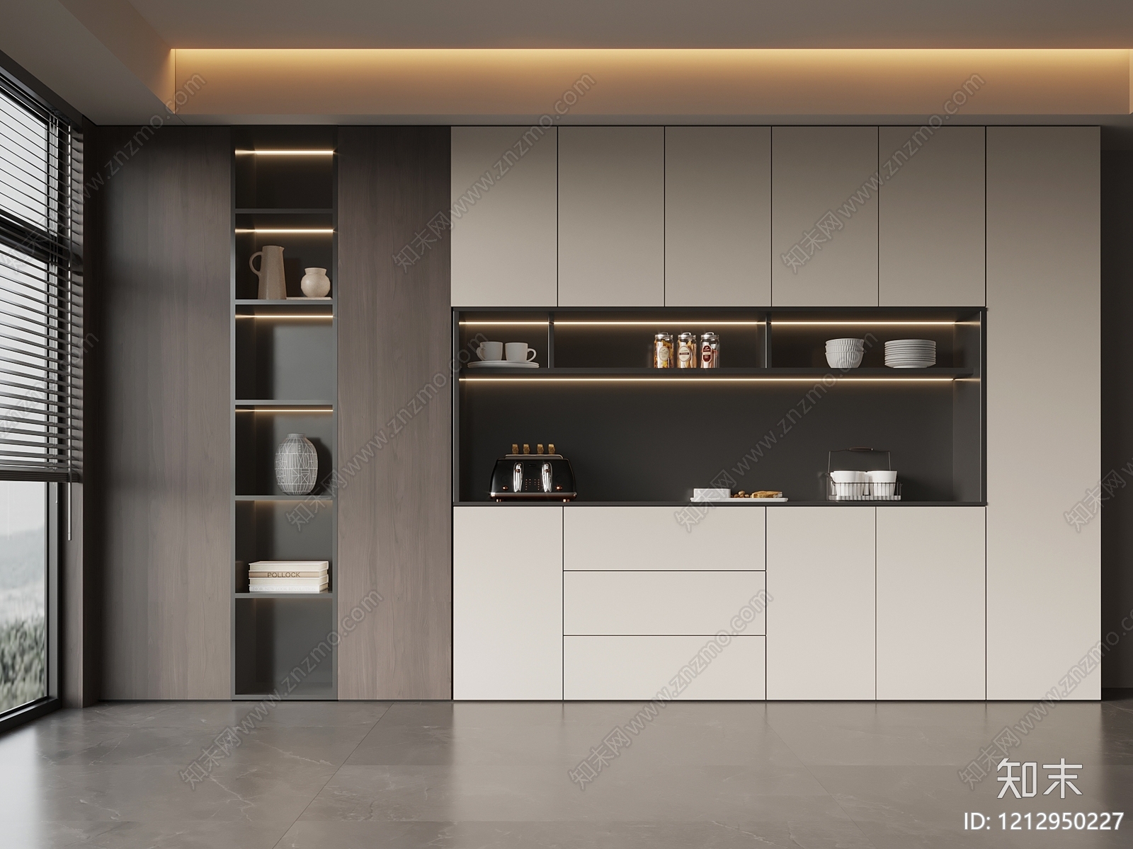 极简酒柜3D模型下载【ID:1212950227】