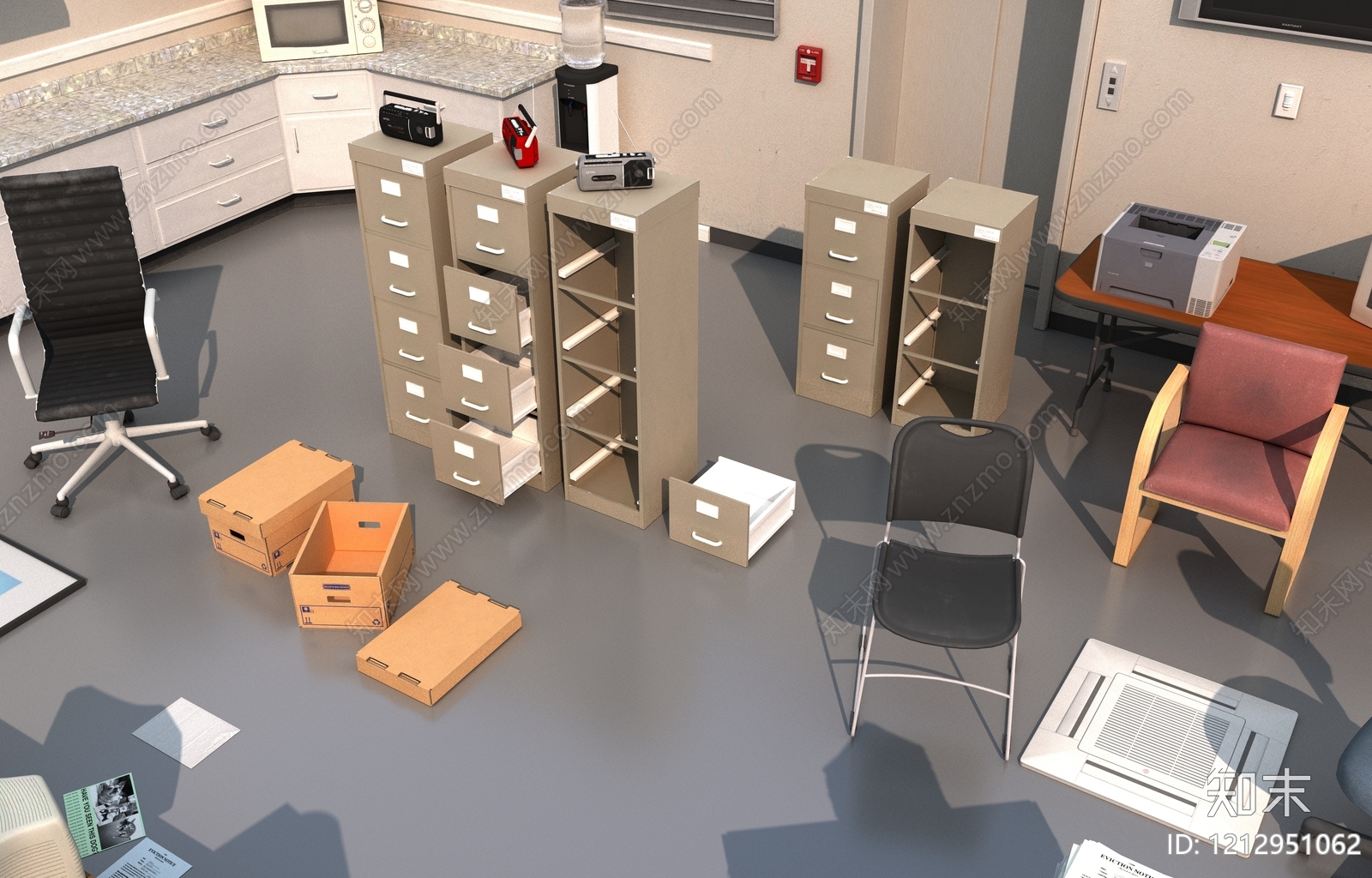 现代简约办公室3D模型下载【ID:1212951062】