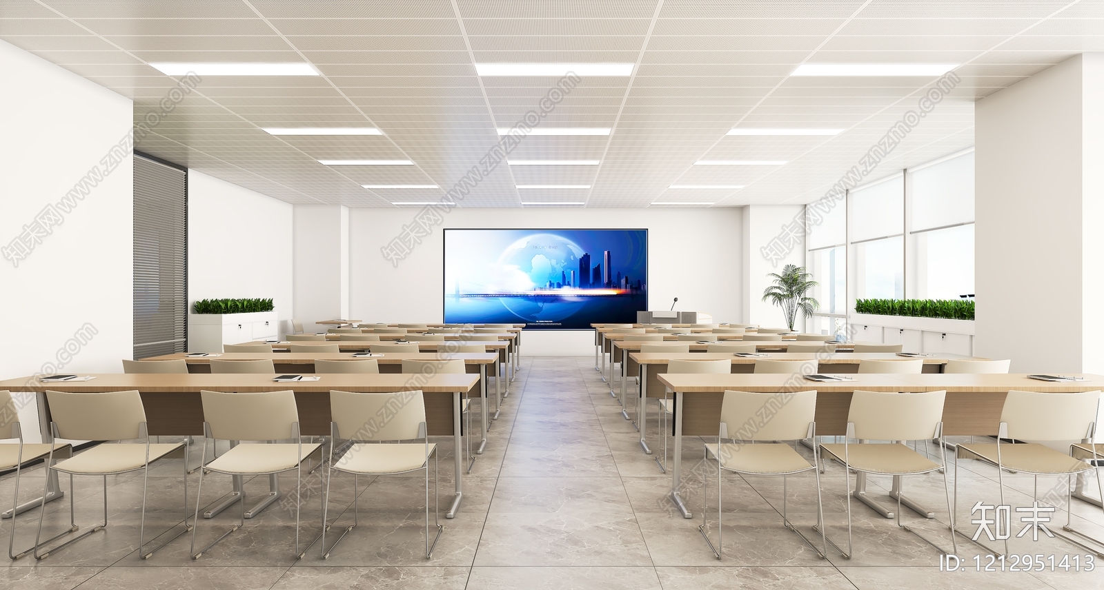 现代简约报告厅3D模型下载【ID:1212951413】