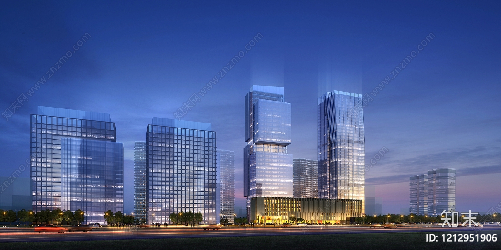 现代主义写字楼3D模型下载【ID:1212951906】