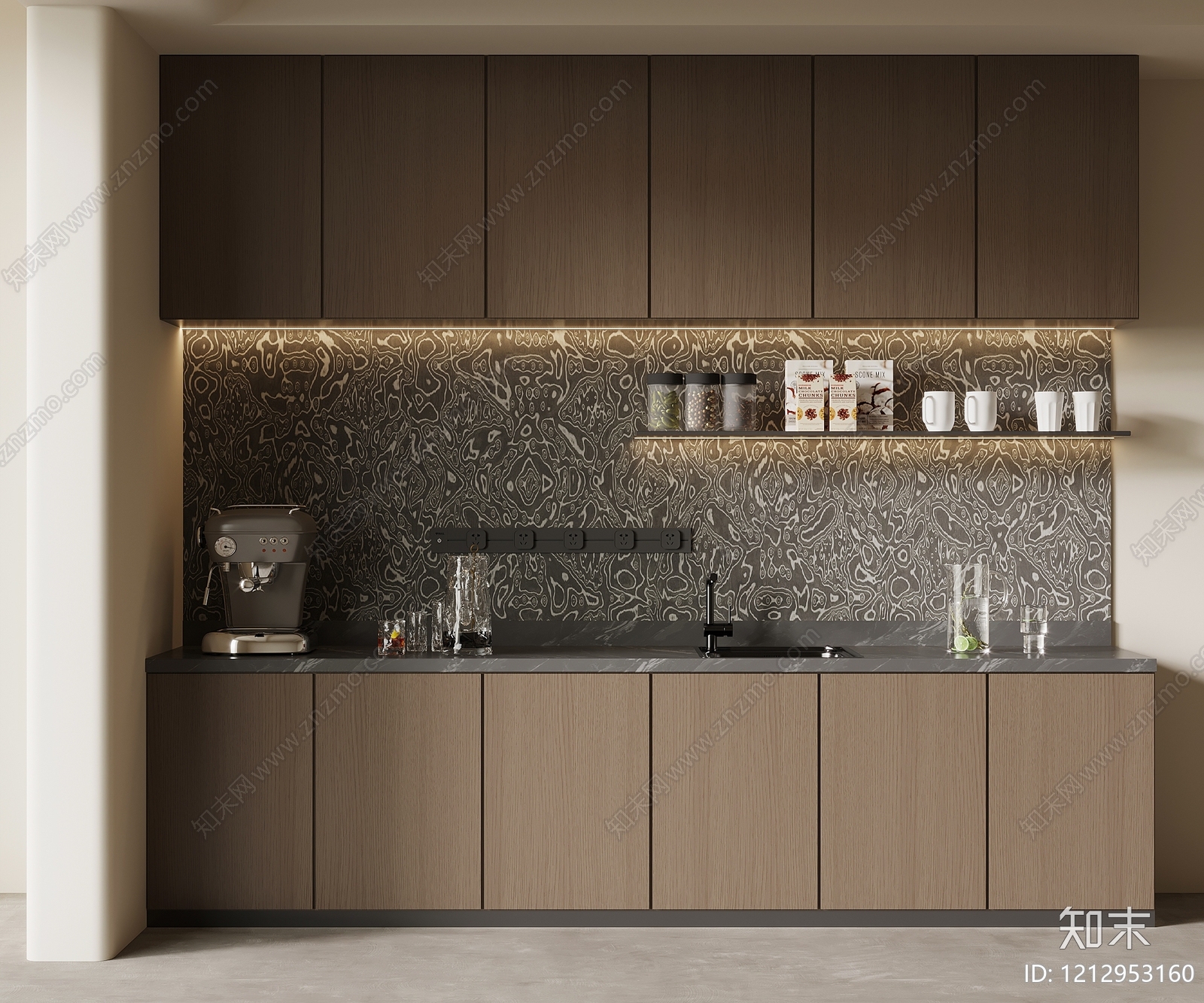 现代简约酒柜3D模型下载【ID:1212953160】