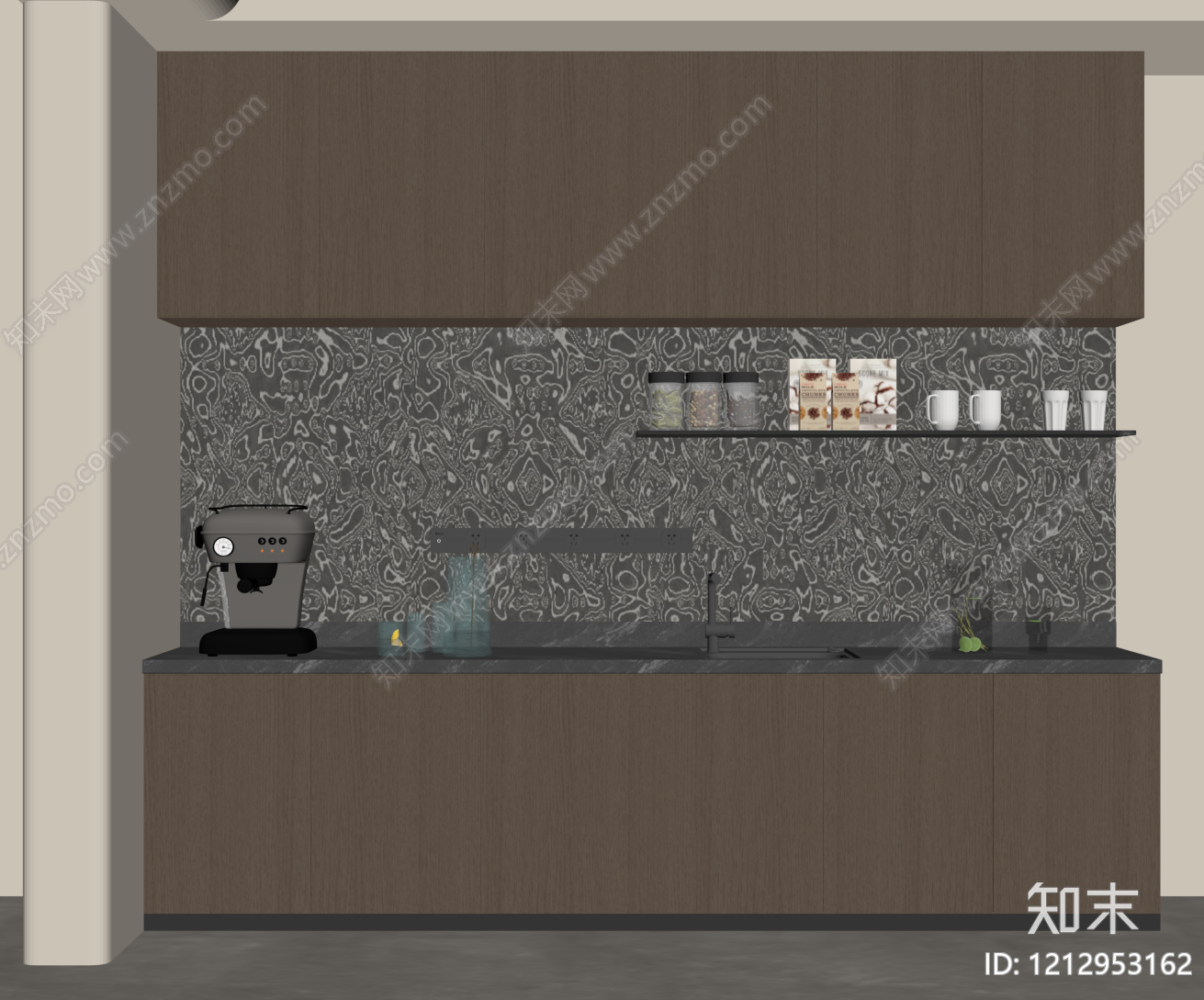 现代简约酒柜SU模型下载【ID:1212953162】