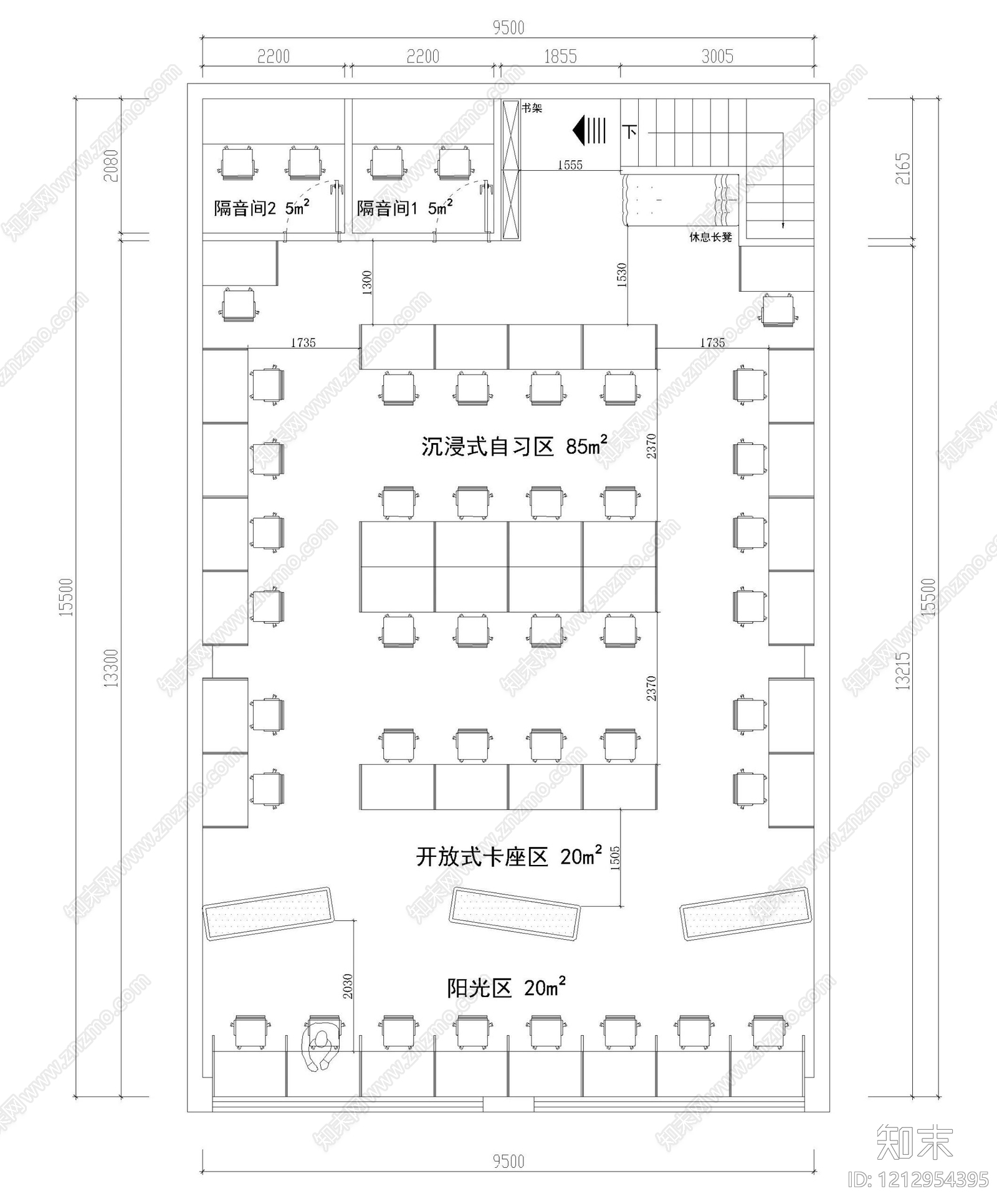 现代教室cad施工图下载【ID:1212954395】