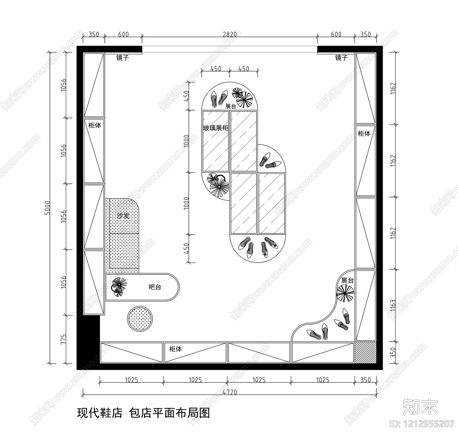 现代服装店cad施工图下载【ID:1212955207】