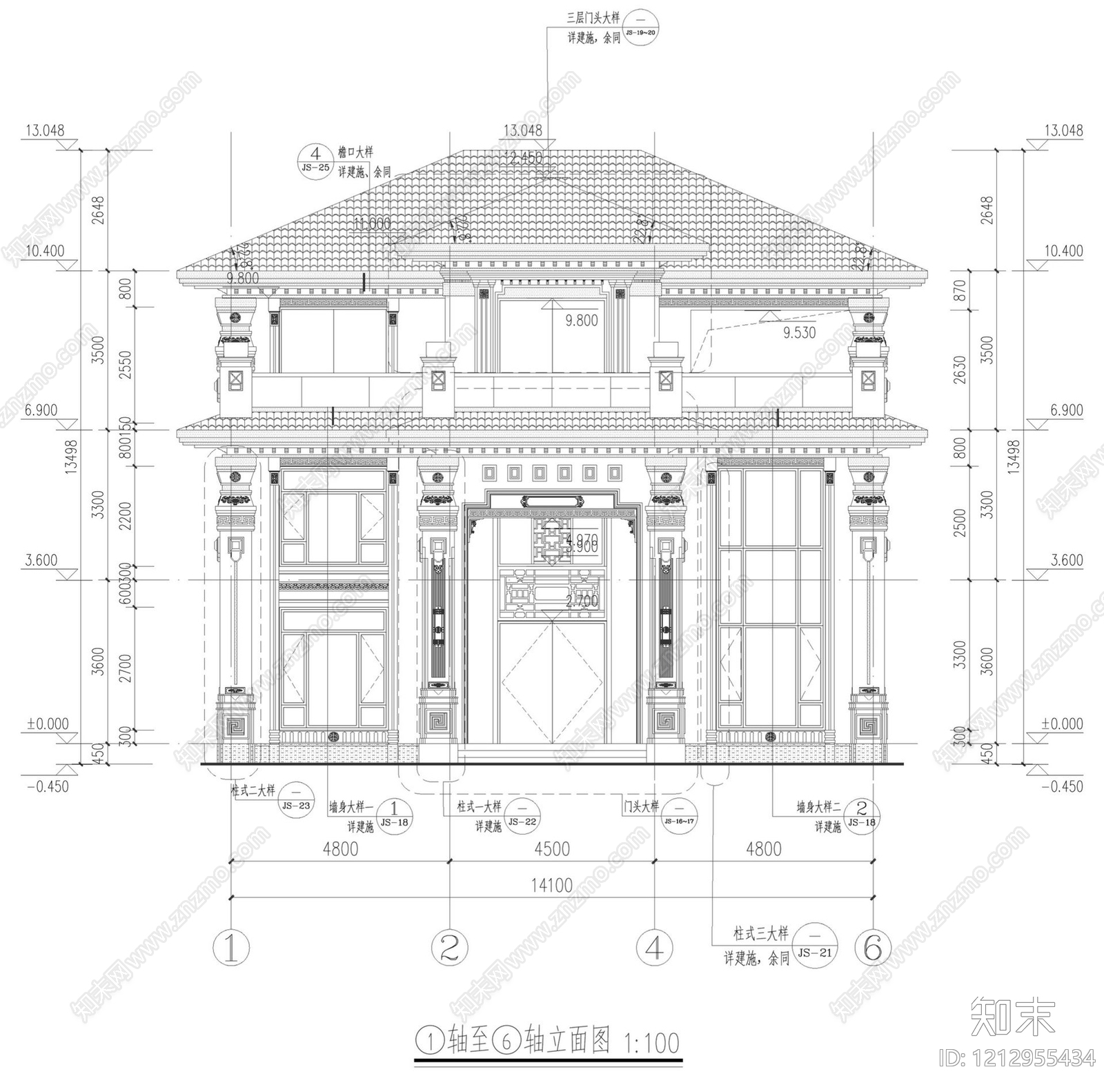 别墅施工图下载【ID:1212955434】