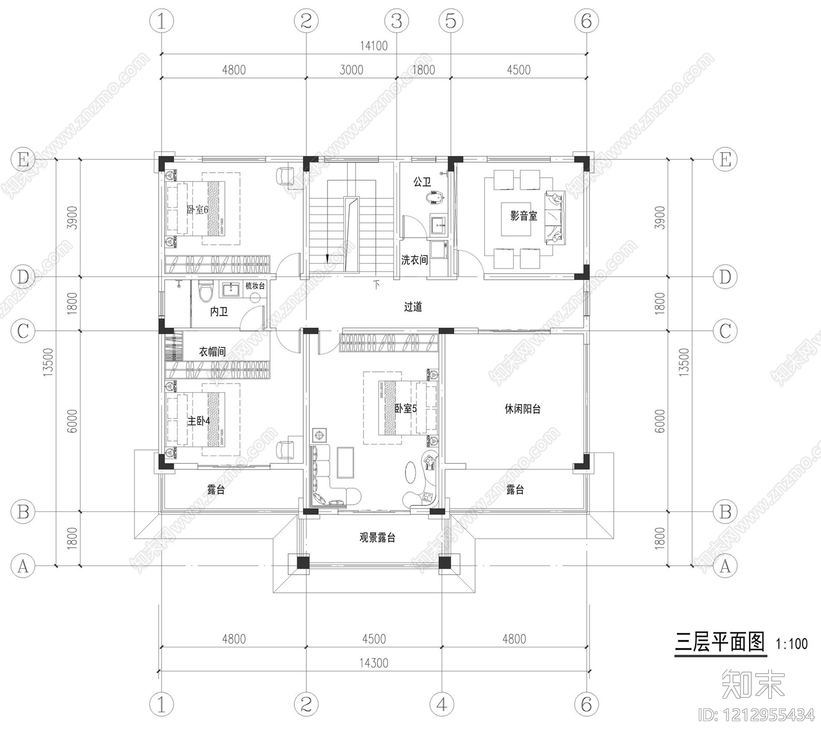 别墅cad施工图下载【ID:1212955434】