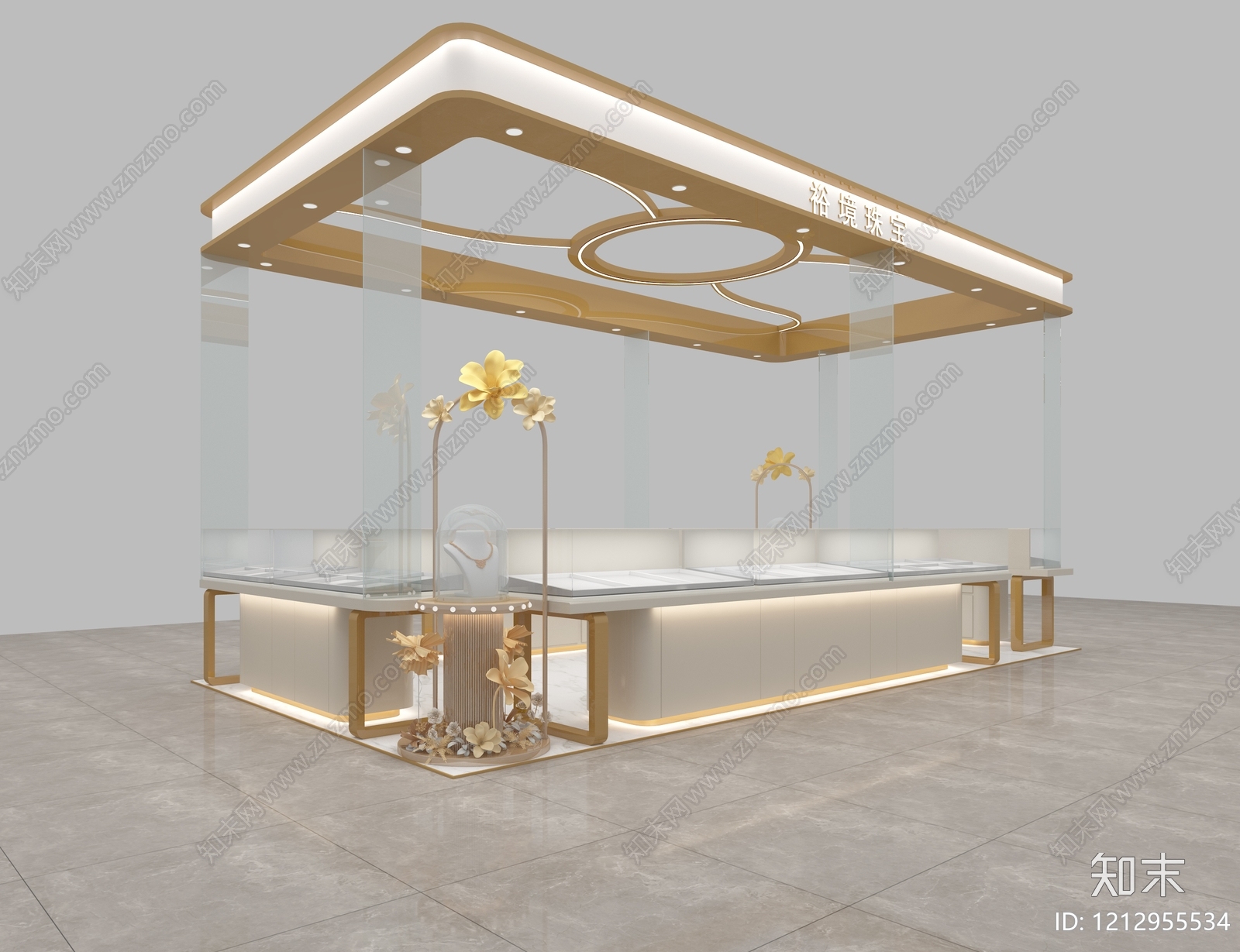 奶油风珠宝店3D模型下载【ID:1212955534】