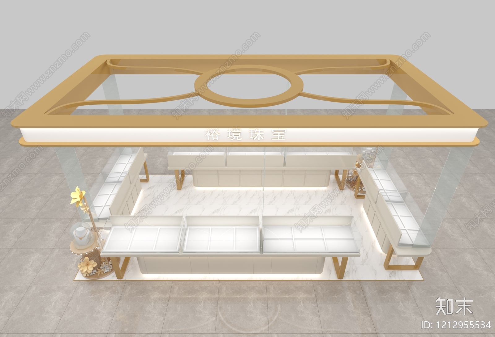 奶油风珠宝店3D模型下载【ID:1212955534】