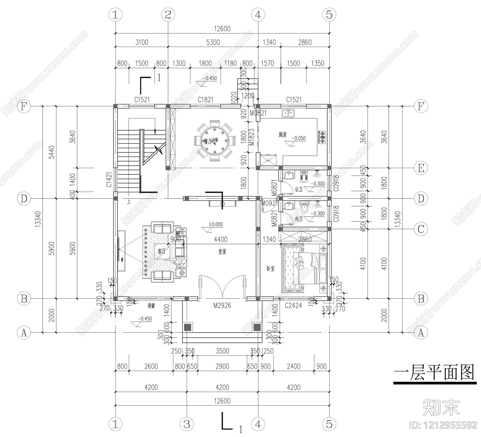 别墅cad施工图下载【ID:1212955592】