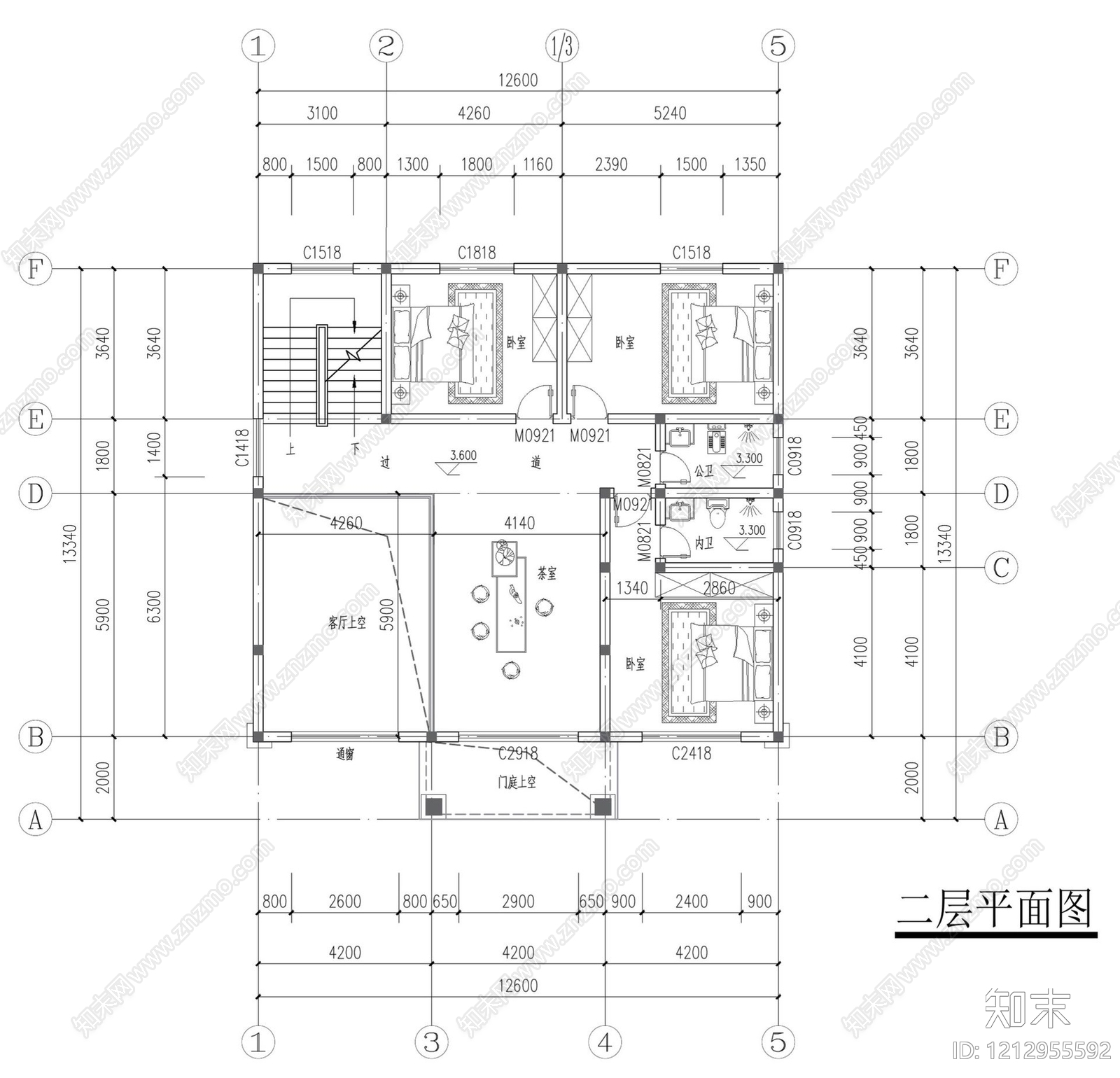 别墅cad施工图下载【ID:1212955592】
