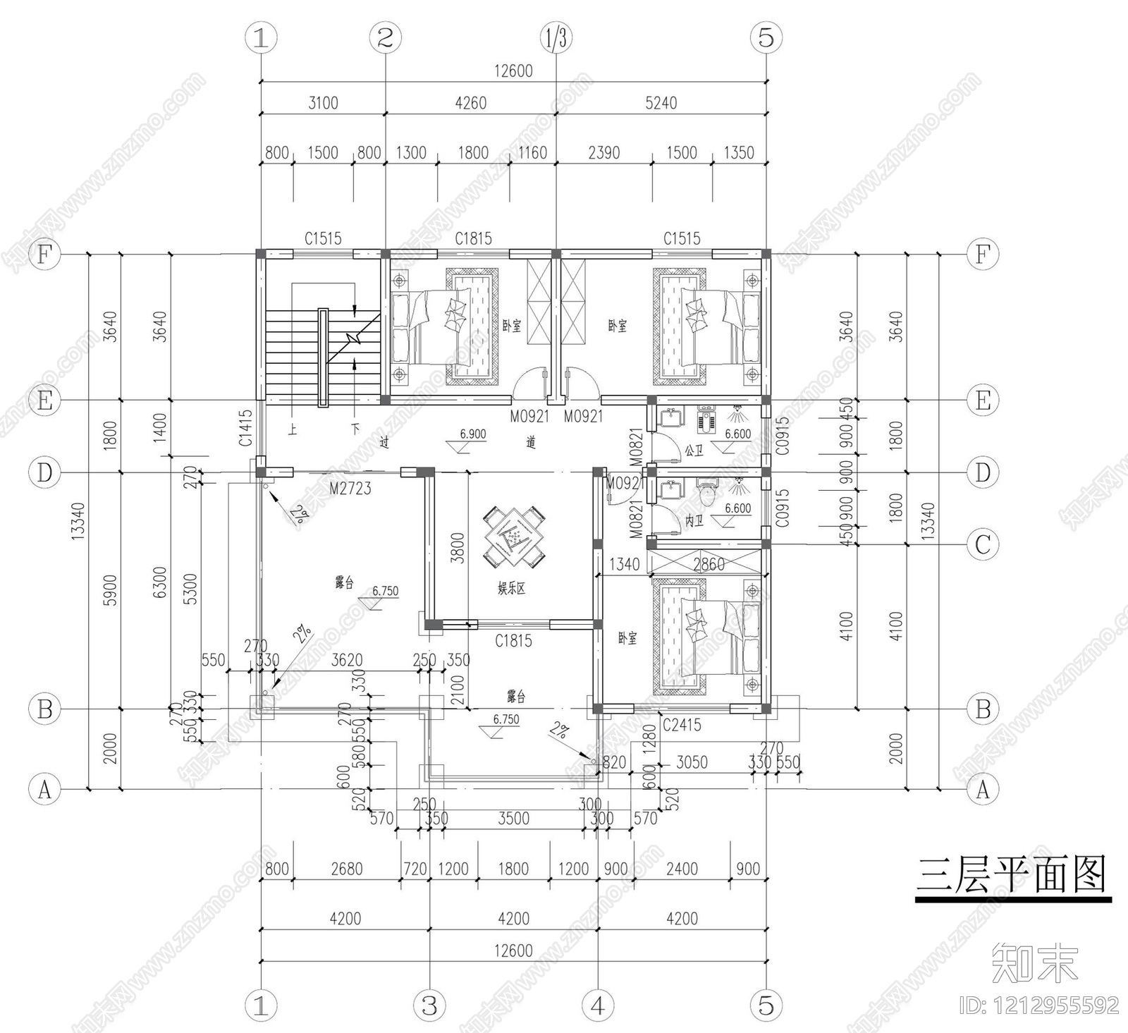 别墅cad施工图下载【ID:1212955592】