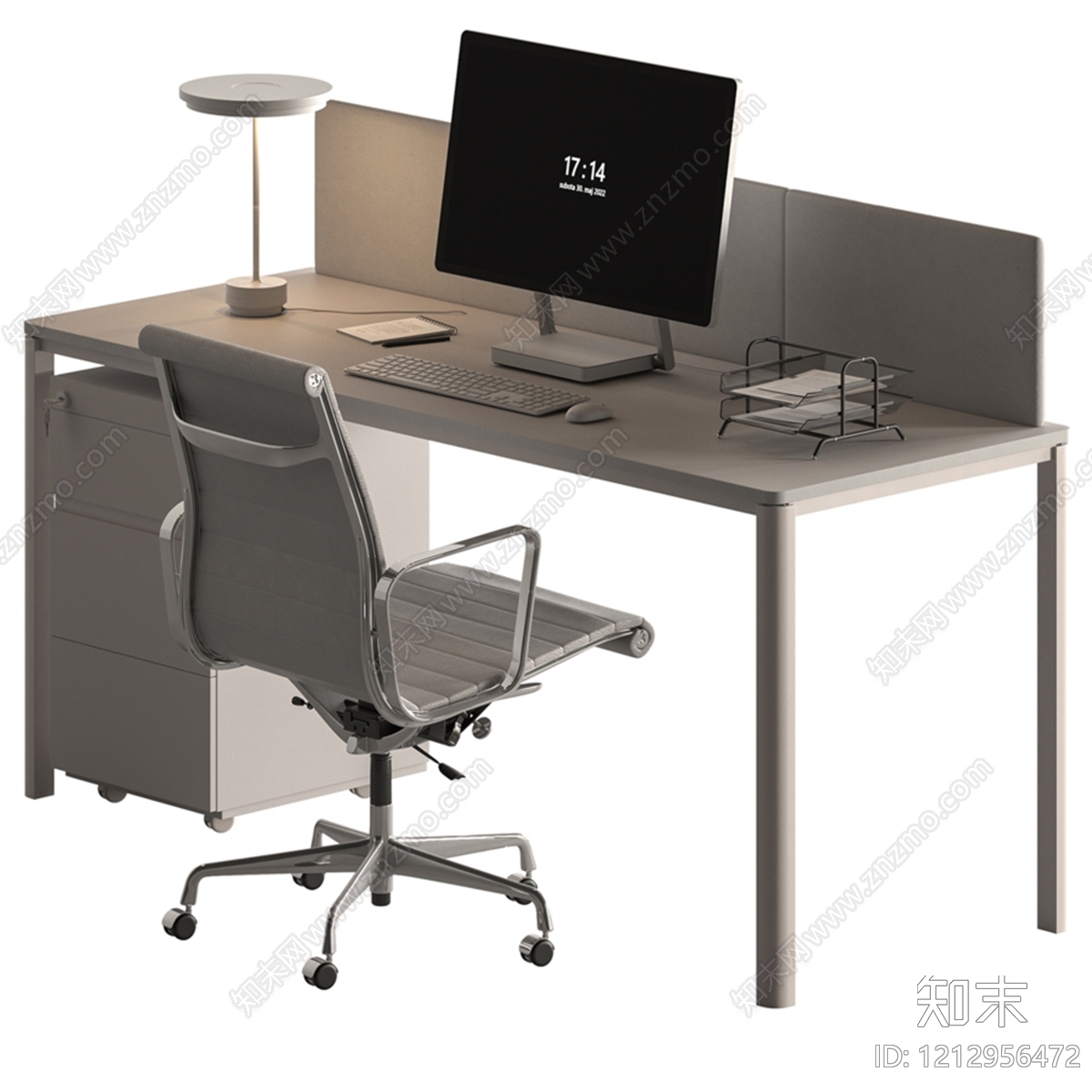现代简约办公桌3D模型下载【ID:1212956472】