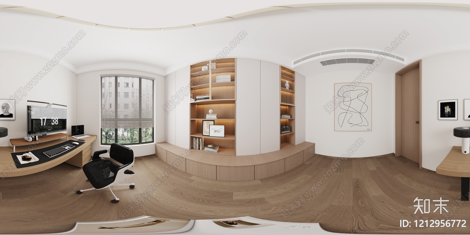 奶油风办公室3D模型下载【ID:1212956772】