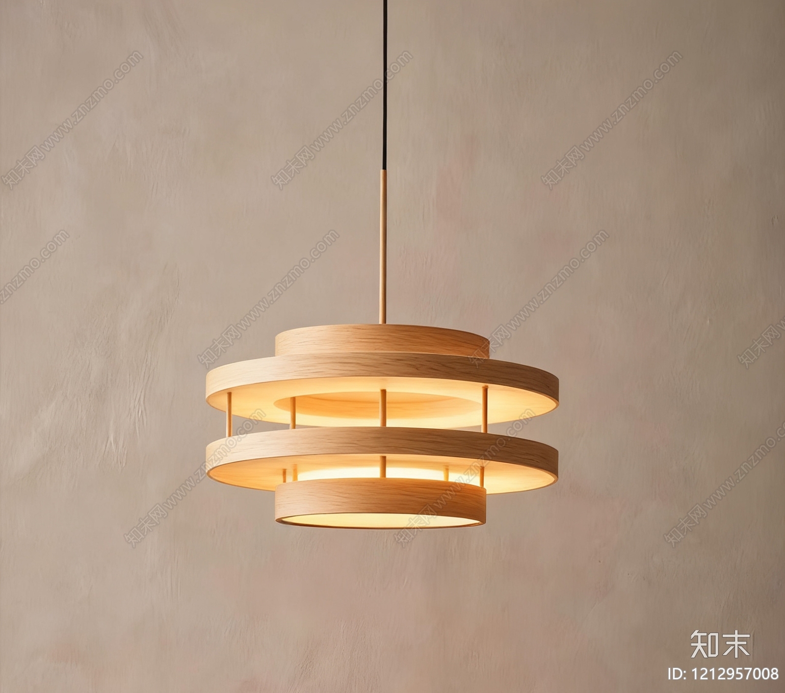 原木风小吊灯3D模型下载【ID:1212957008】