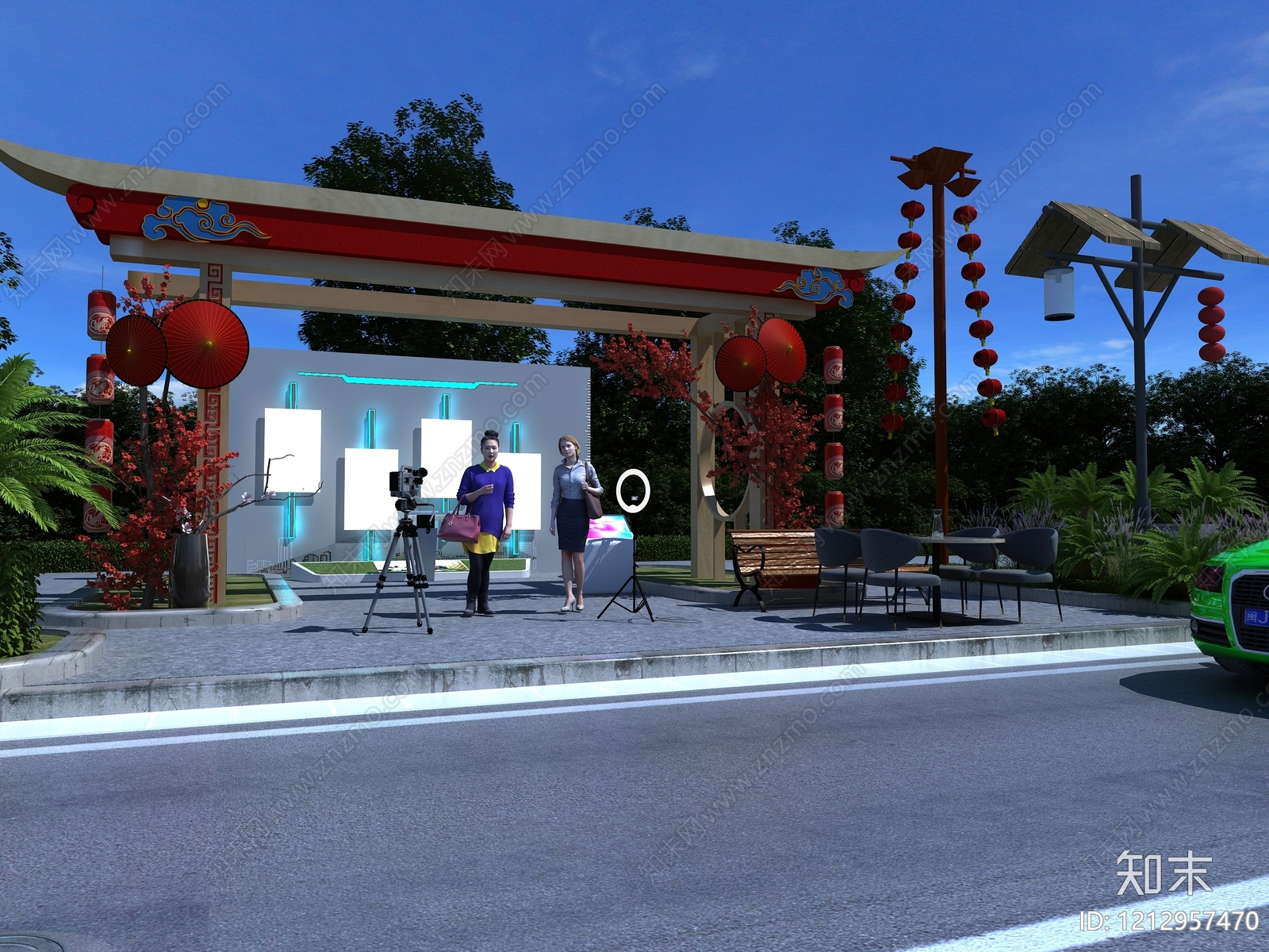 新中式牌楼牌坊3D模型下载【ID:1212957470】