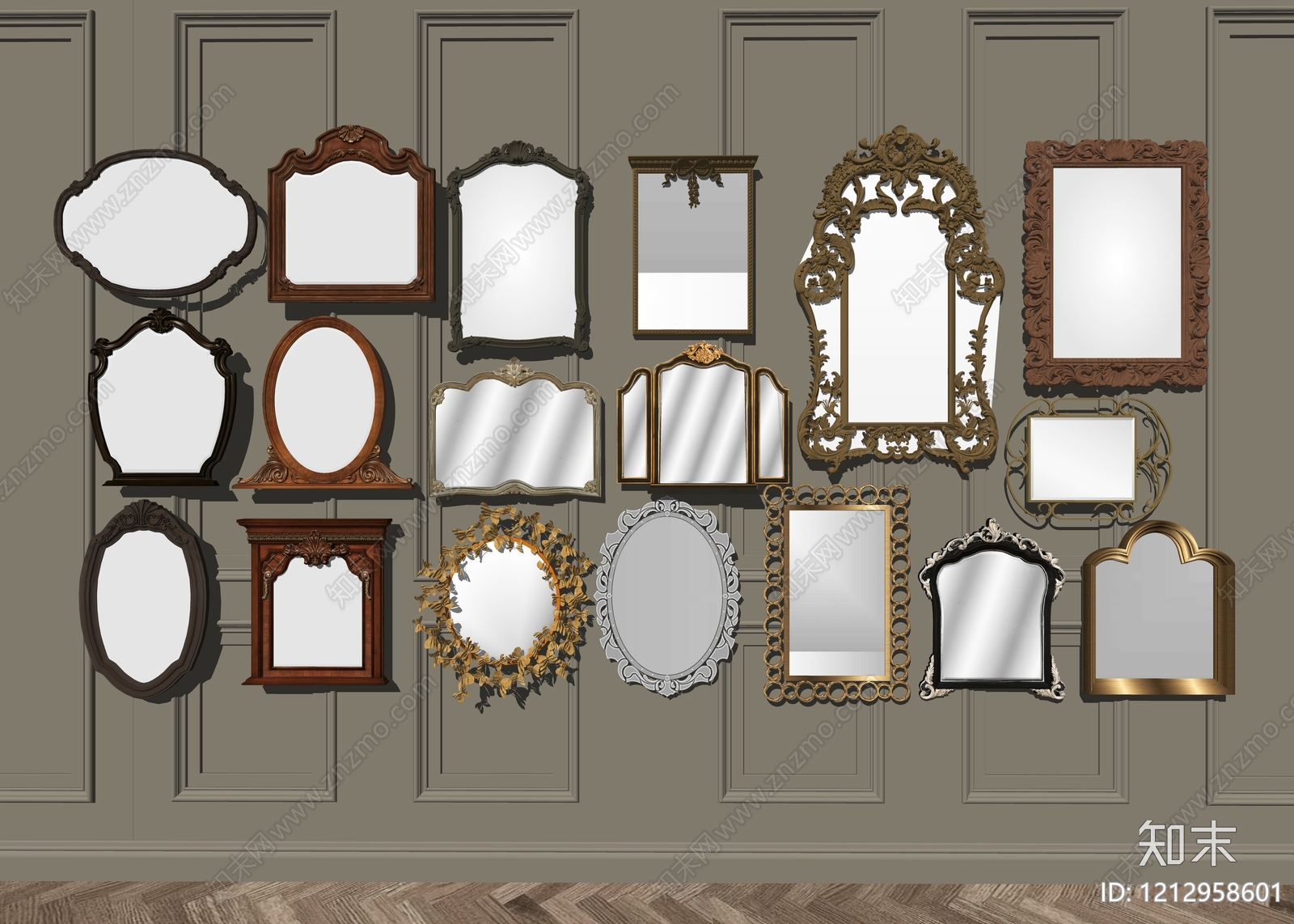 法式相框SU模型下载【ID:1212958601】