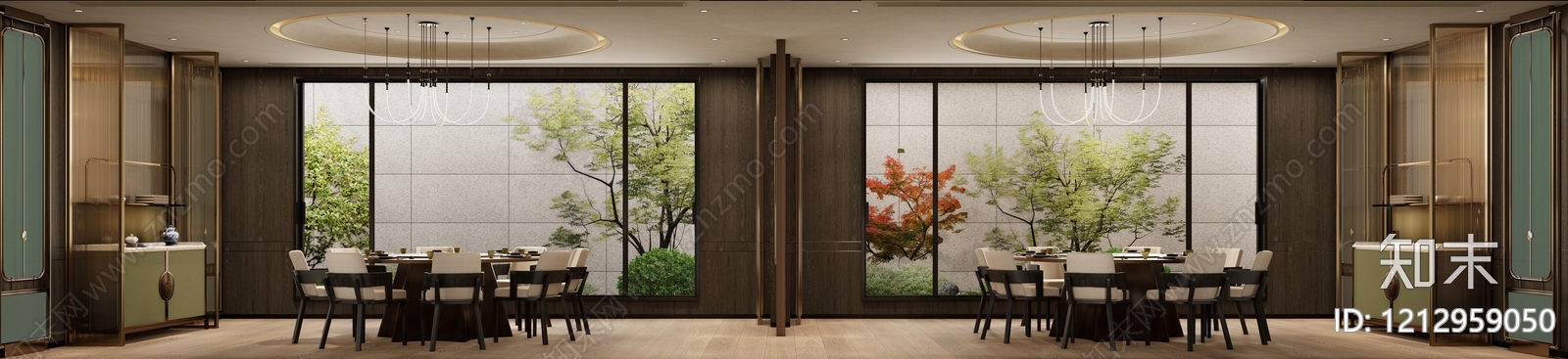 新中式包厢SU模型下载【ID:1212959050】