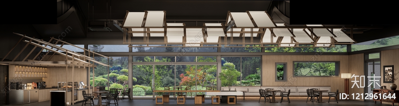新中式咖啡厅SU模型下载【ID:1212961644】