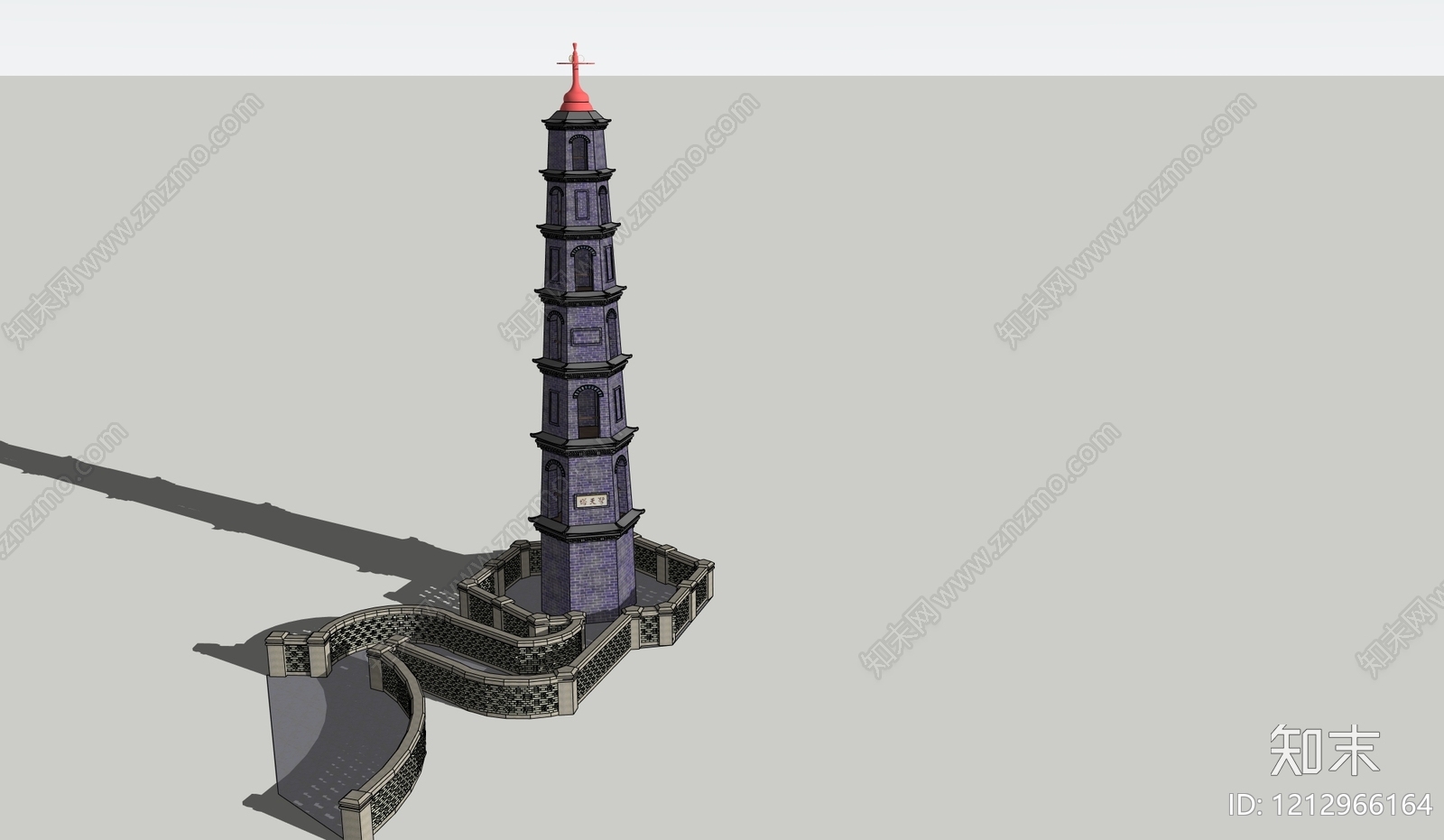 新中式古建筑SU模型下载【ID:1212966164】