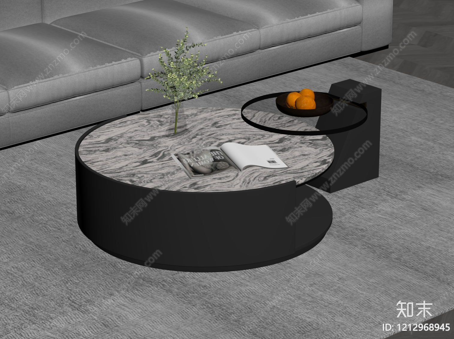 现代极简茶几SU模型下载【ID:1212968945】