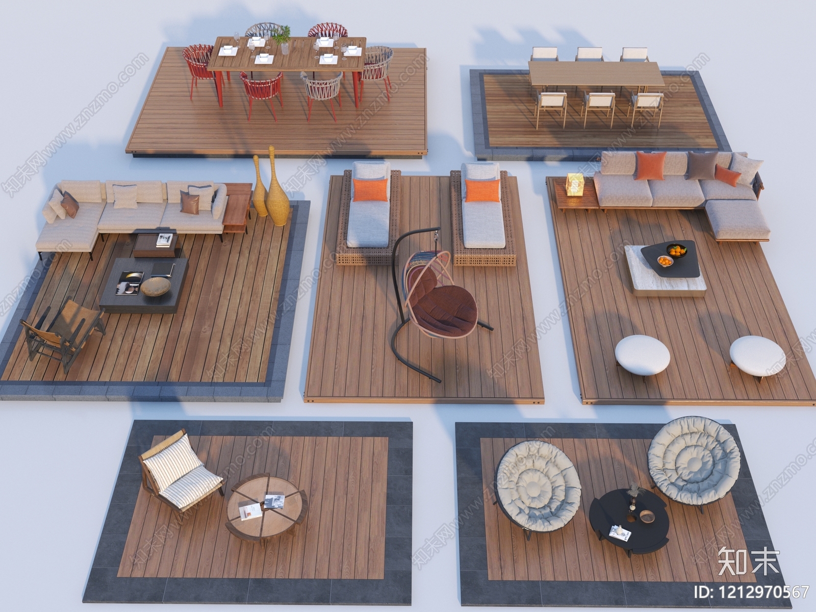 现代简约其他户外家具3D模型下载【ID:1212970567】