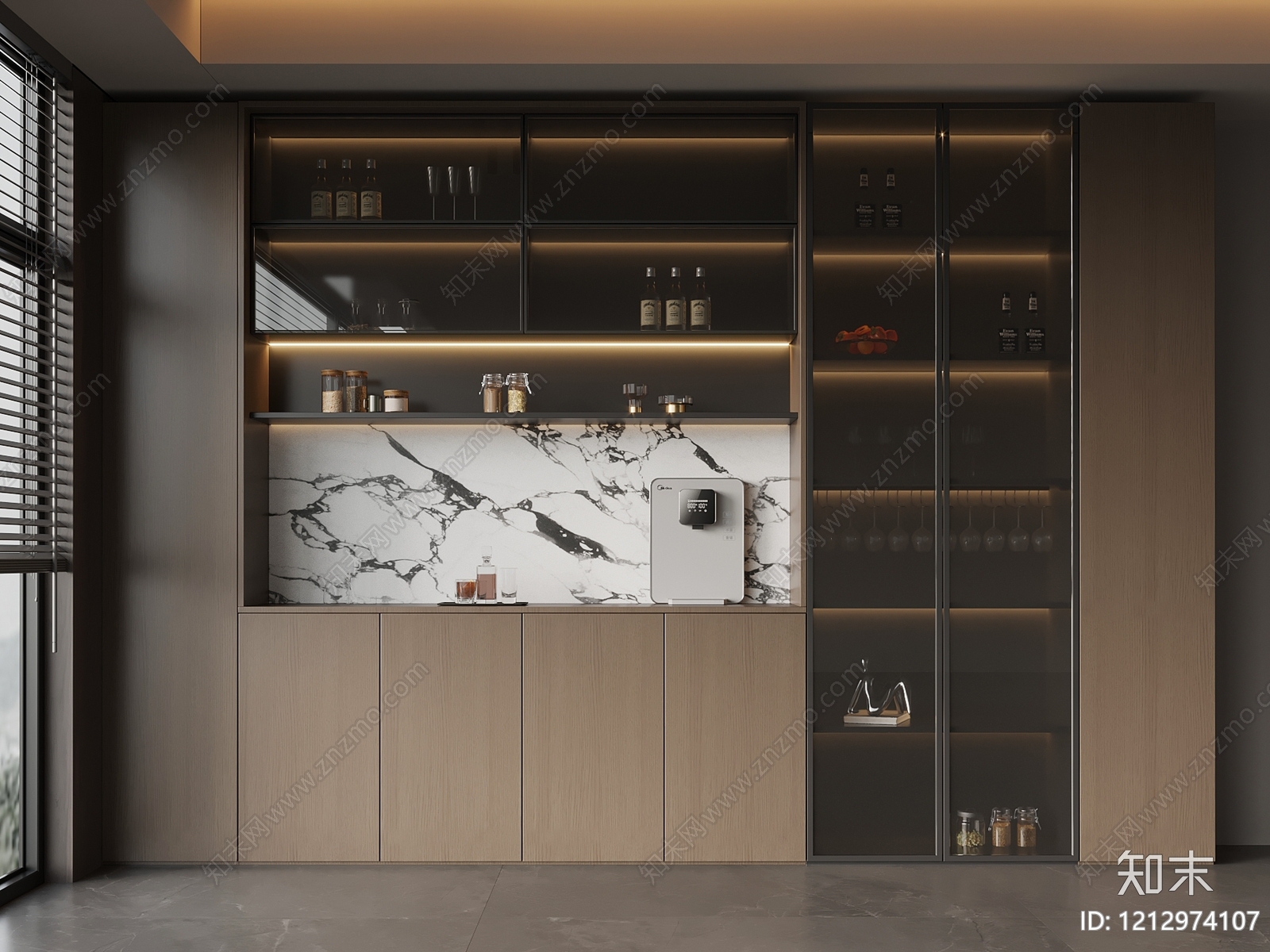 现代极简酒柜3D模型下载【ID:1212974107】