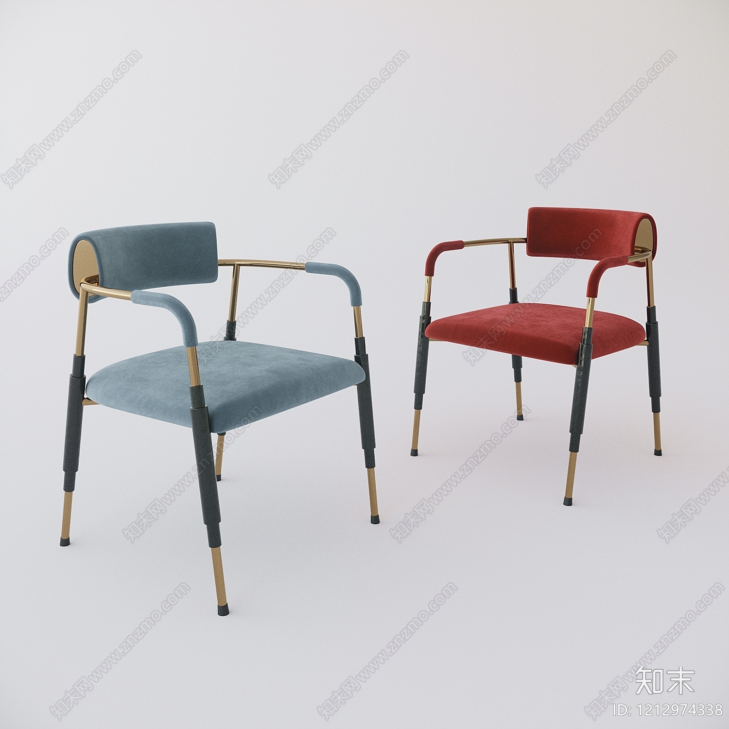 现代轻奢餐椅3D模型下载【ID:1212974338】