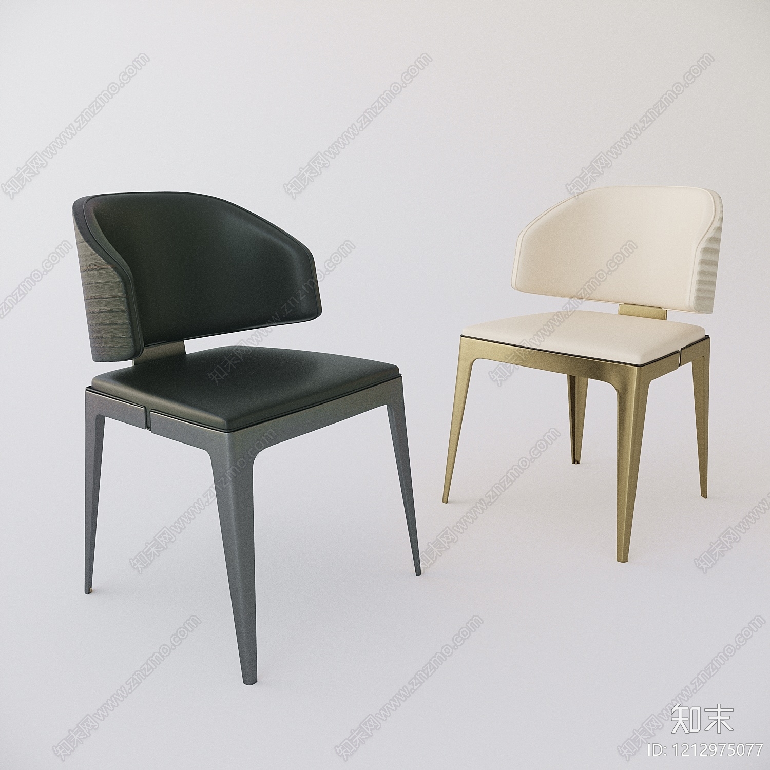 现代轻奢餐椅3D模型下载【ID:1212975077】