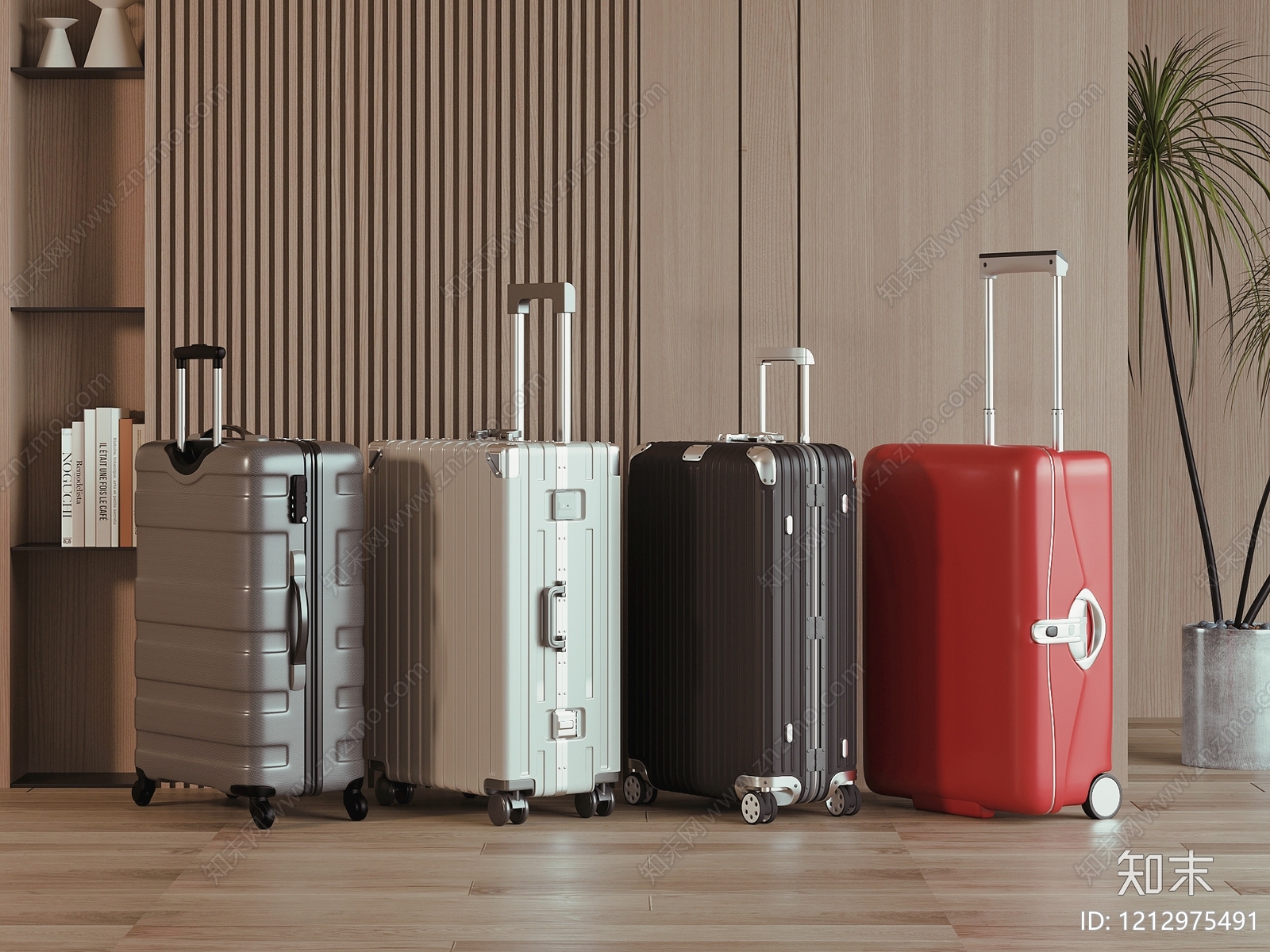 现代简约行李箱3D模型下载【ID:1212975491】
