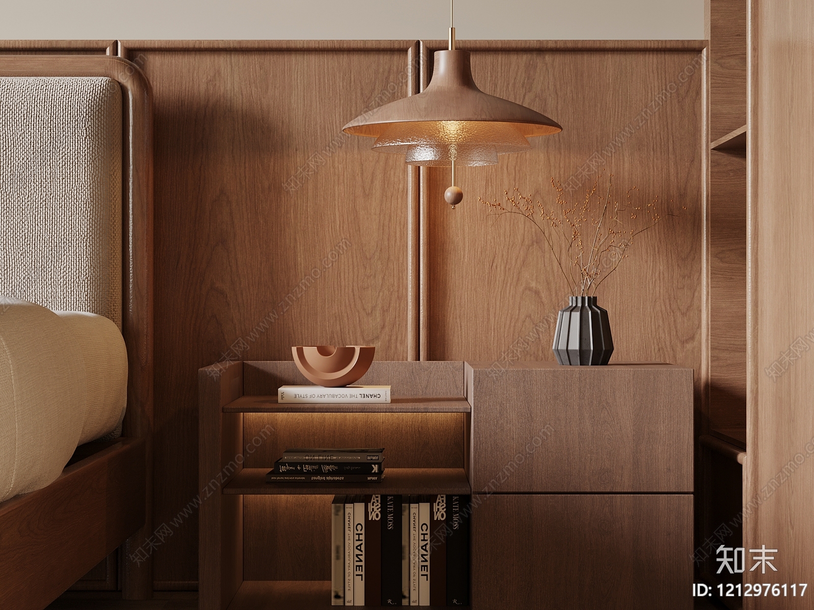 原木风床头吊灯3D模型下载【ID:1212976117】