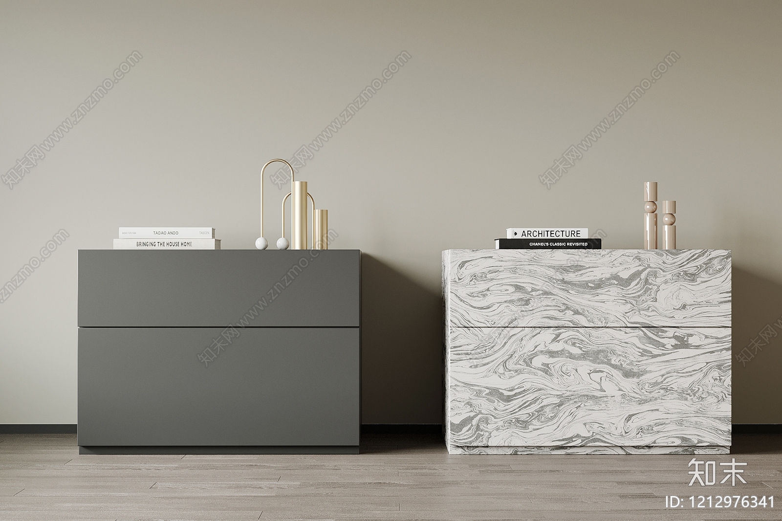 极简床头柜3D模型下载【ID:1212976341】