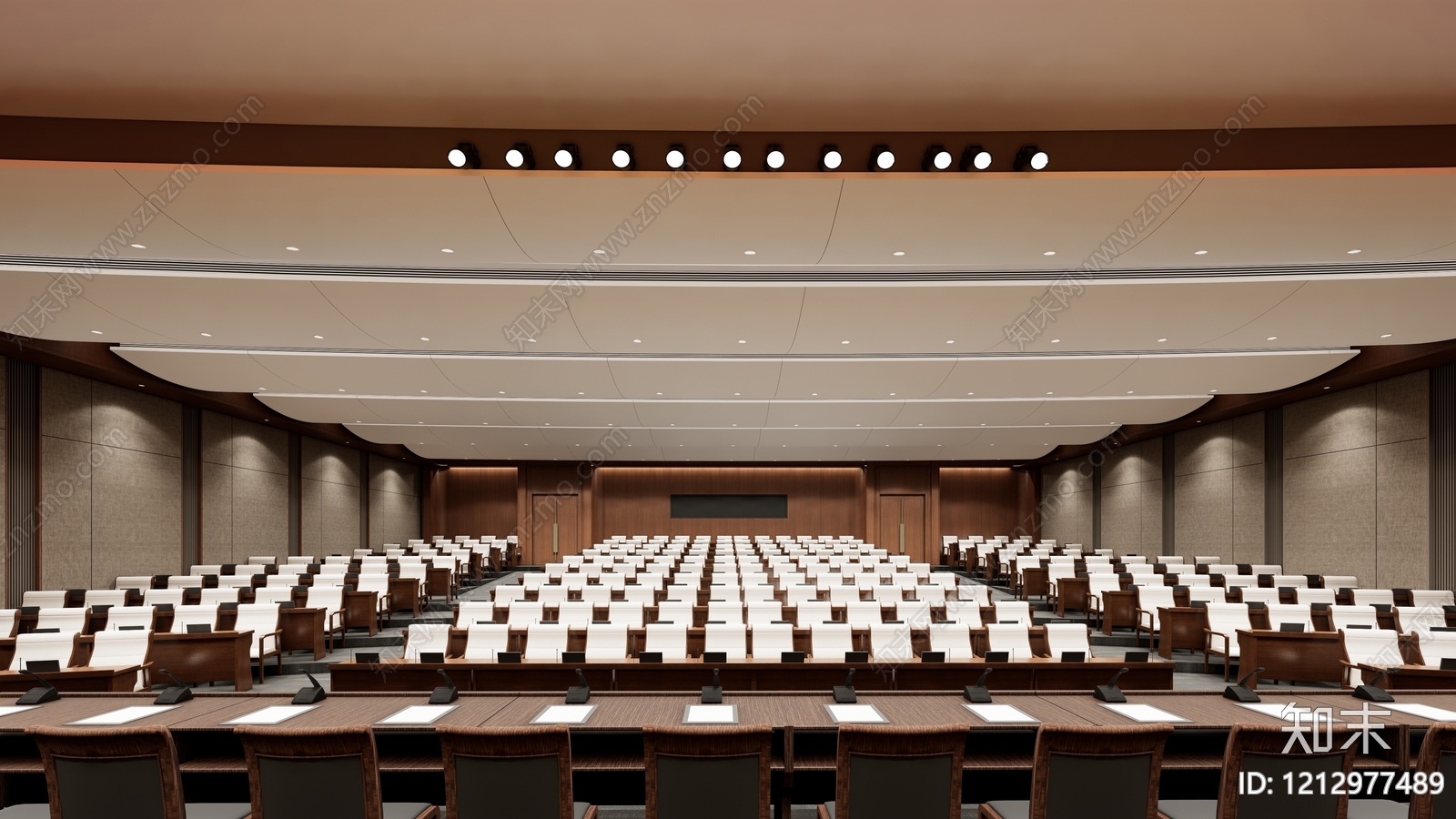 新中式报告厅SU模型下载【ID:1212977489】