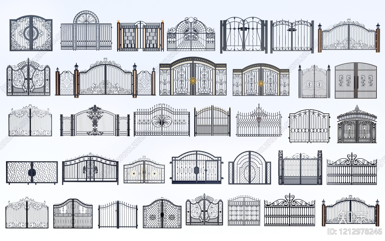 欧式庭院门SU模型下载【ID:1212978246】