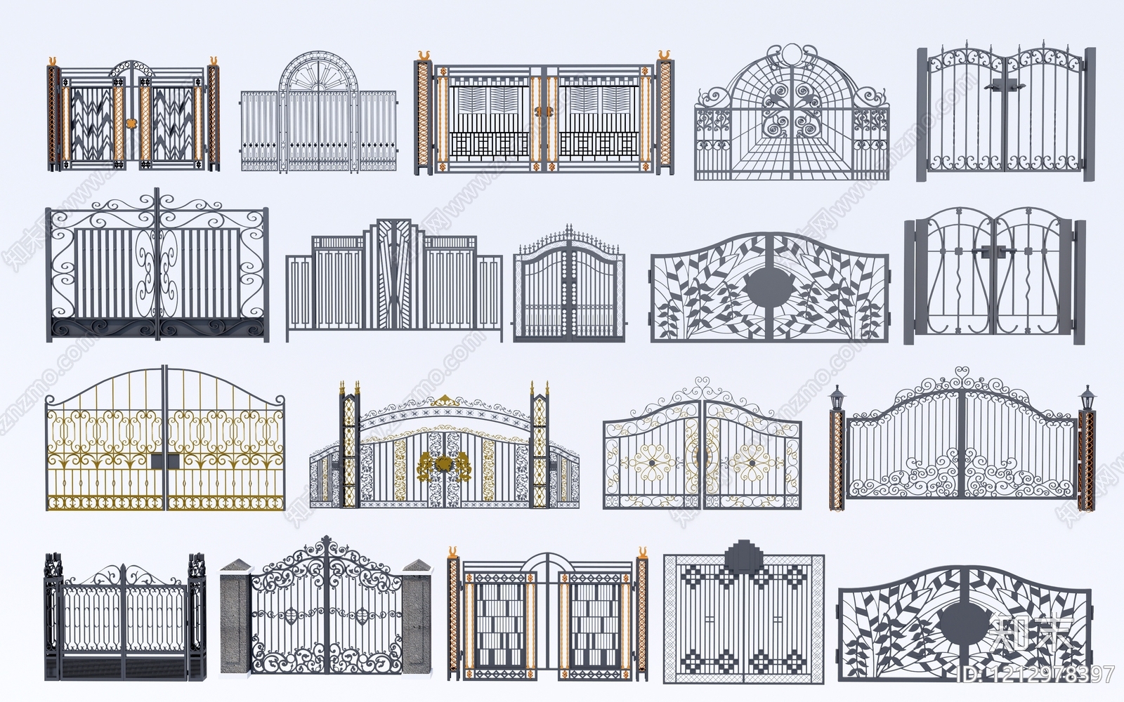 欧式庭院门SU模型下载【ID:1212978397】