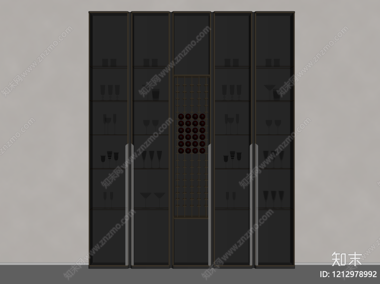 意式极简酒柜SU模型下载【ID:1212978992】