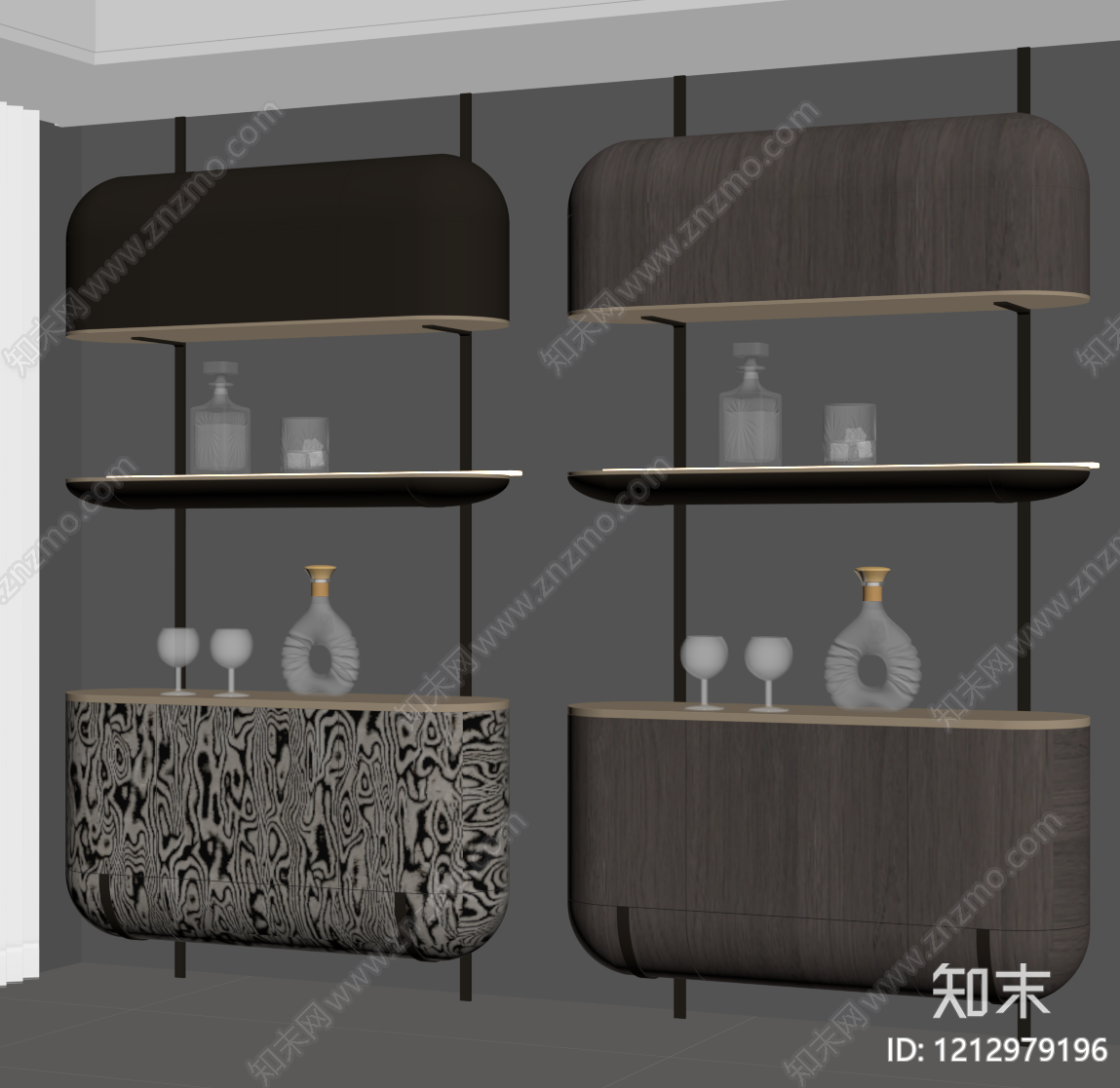 意式极简酒柜SU模型下载【ID:1212979196】