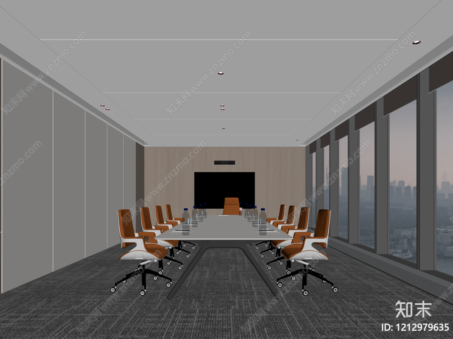 现代简约会议室SU模型下载【ID:1212979635】