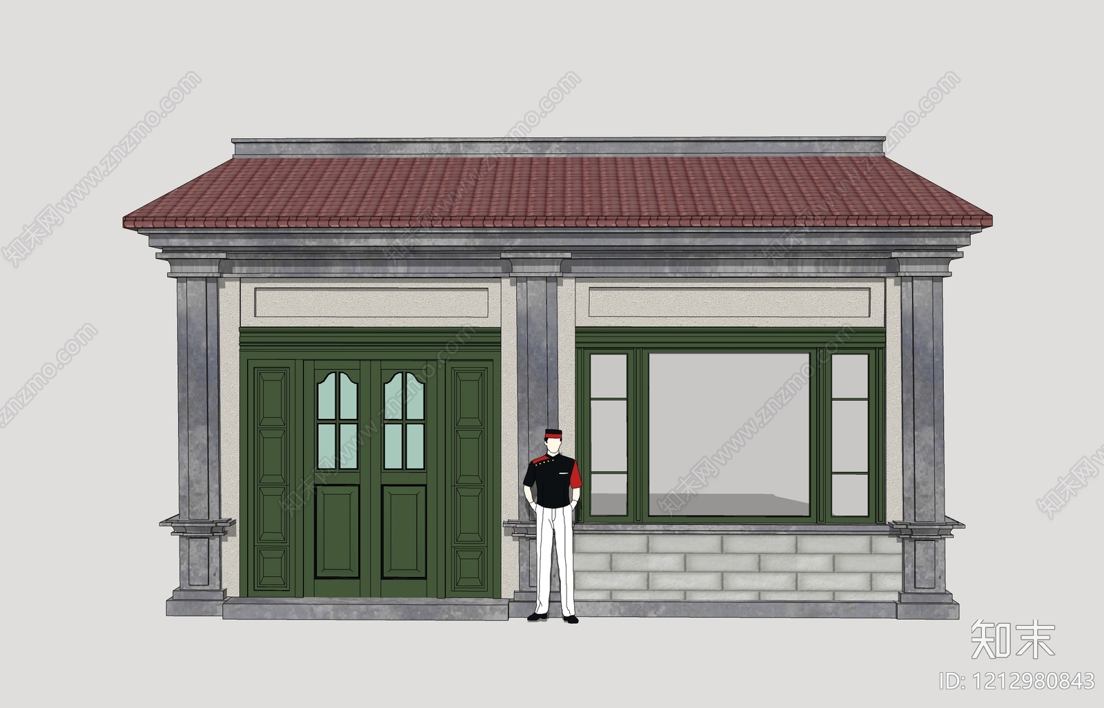 民国风门卫室SU模型下载【ID:1212980843】