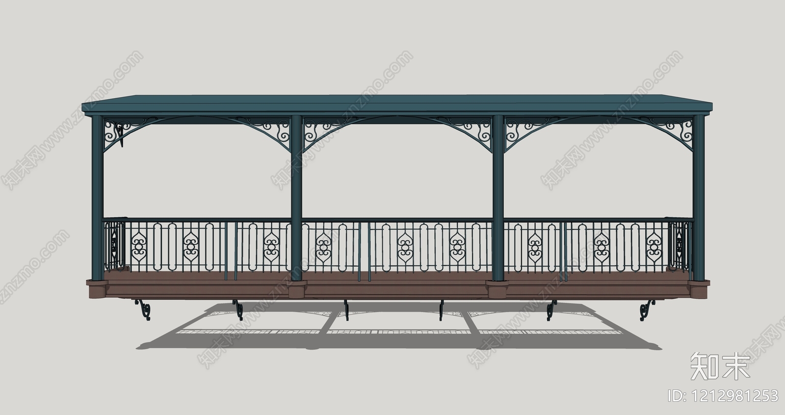 欧式复古廊架SU模型下载【ID:1212981253】