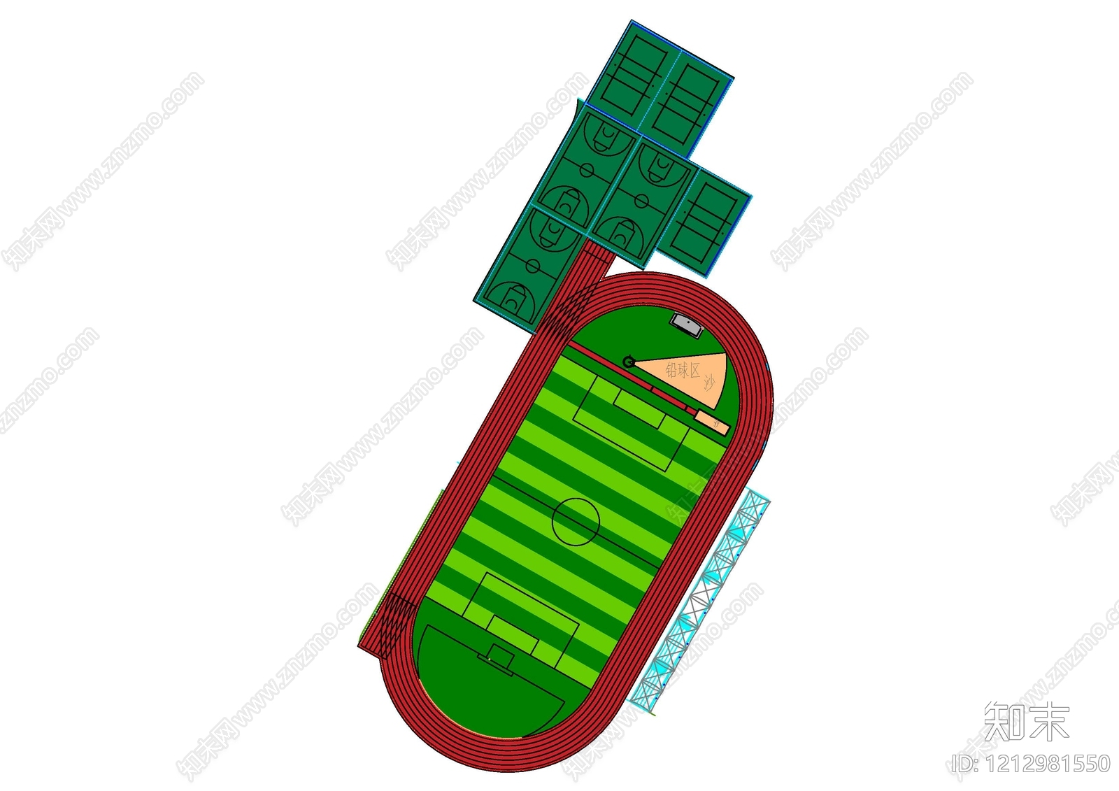 现代操场施工图下载【ID:1212981550】
