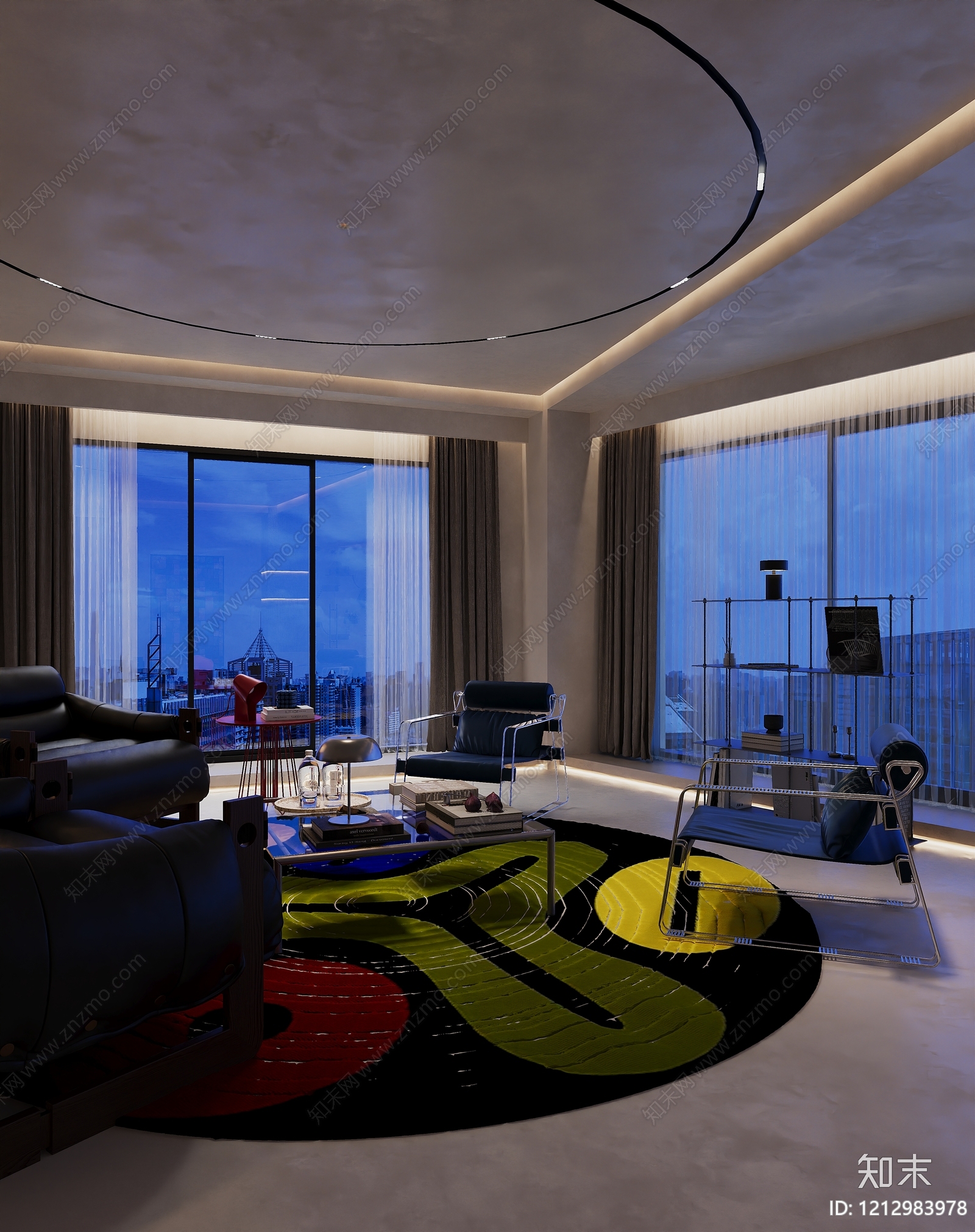 现代简约办公大厅3D模型下载【ID:1212983978】