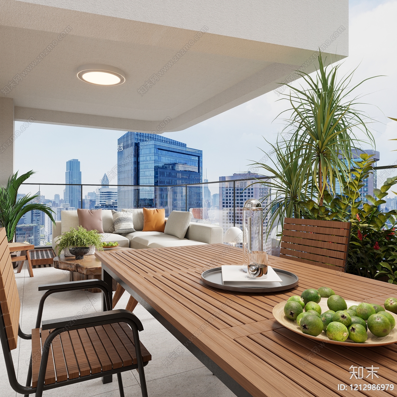 现代简约阳台3D模型下载【ID:1212986979】