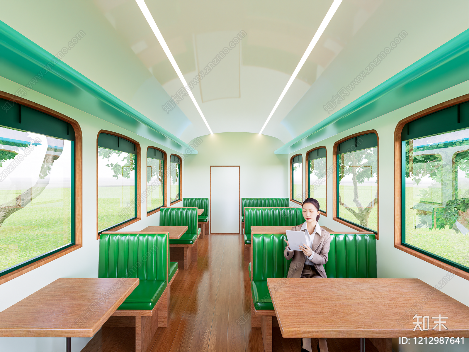 复古火车SU模型下载【ID:1212987641】